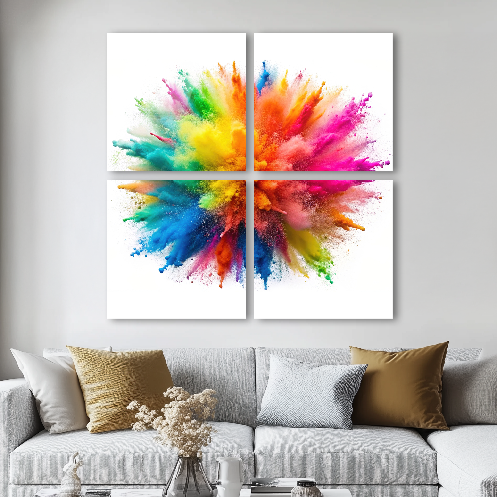 Mega Size Splash of Colors Quatro | Premium HD Metal Wall Art