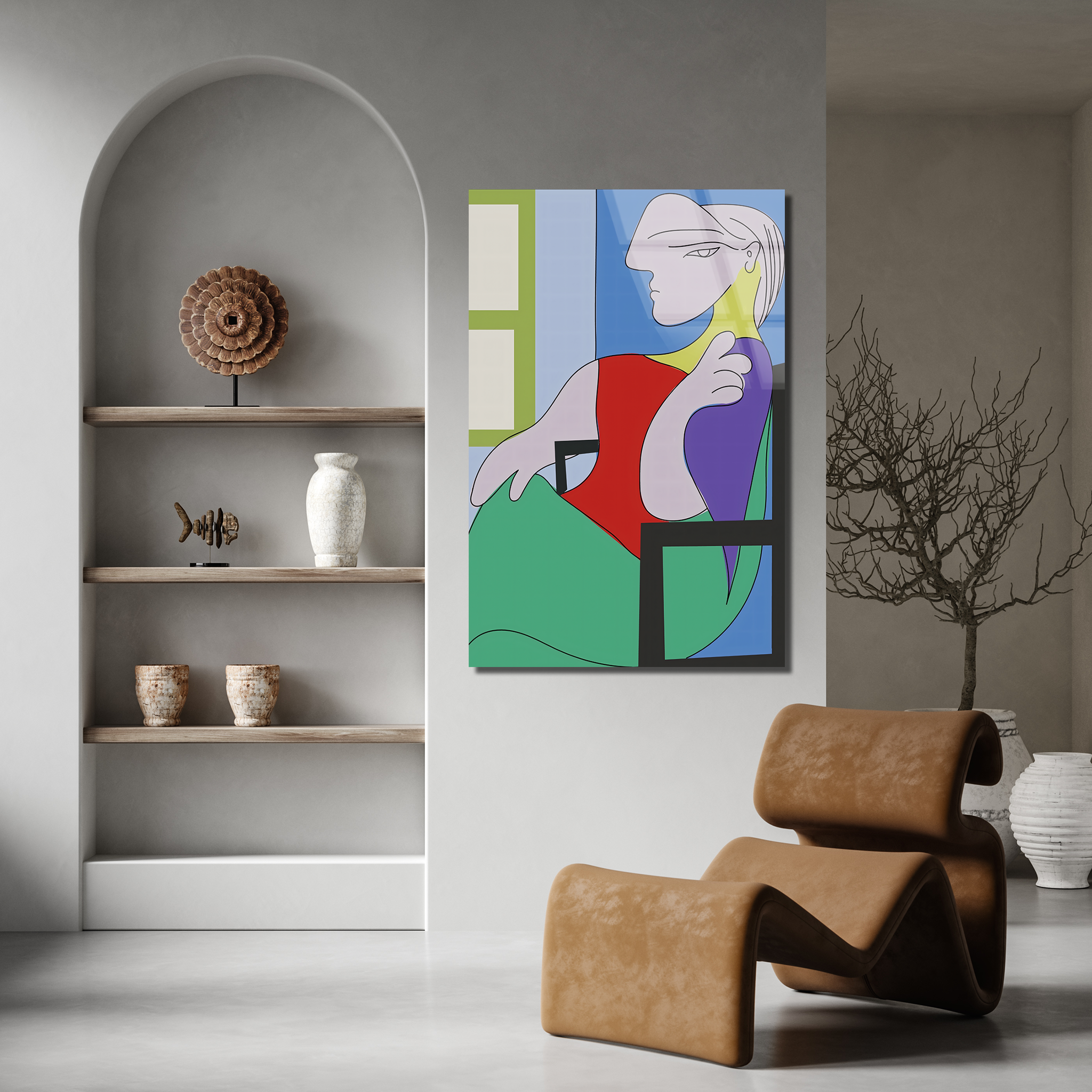 Woman Sitting by the Window by Pablo Picasso | Premium HD Metal Wall Art