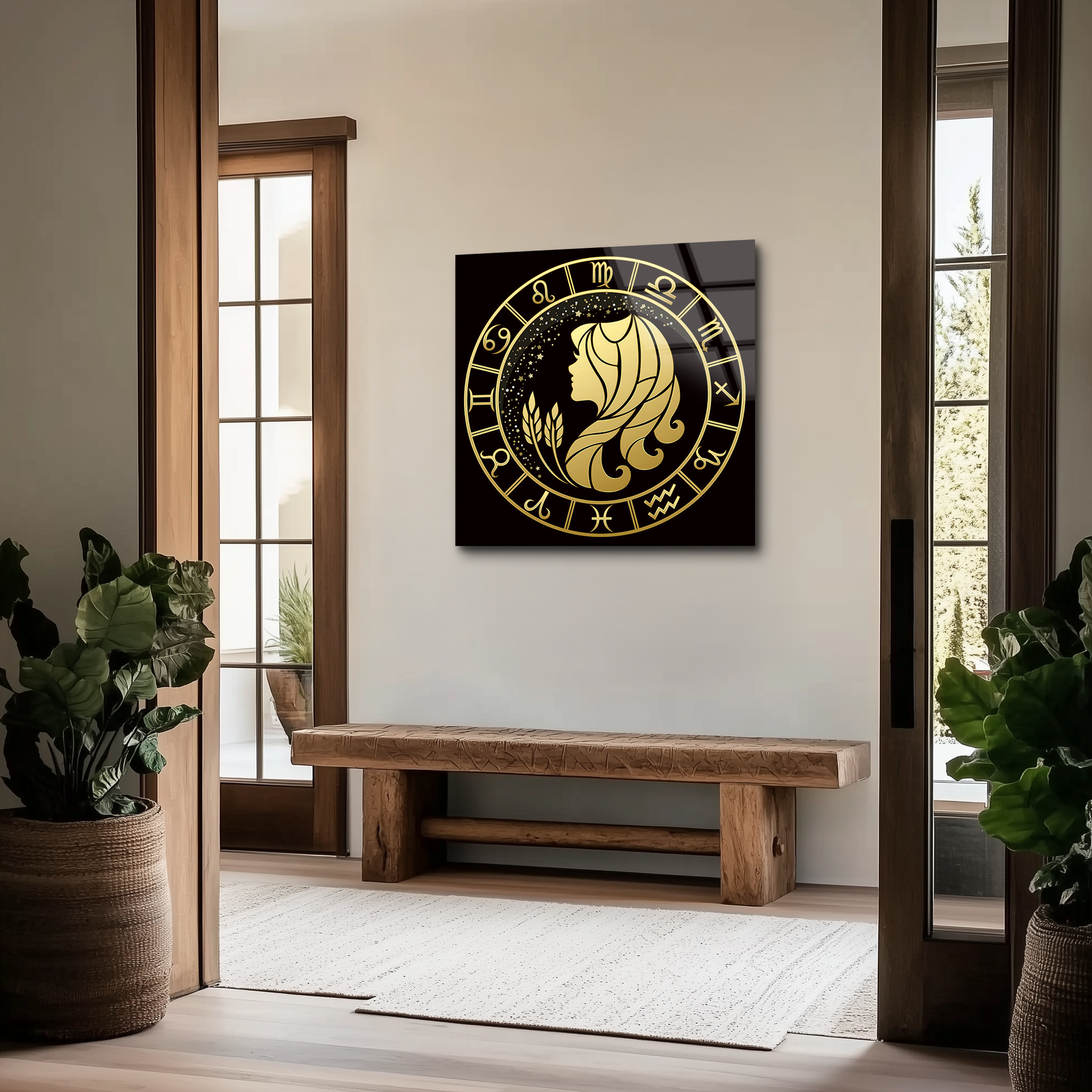 Virgo Black & Gold | Premium HD Metal Wall Art