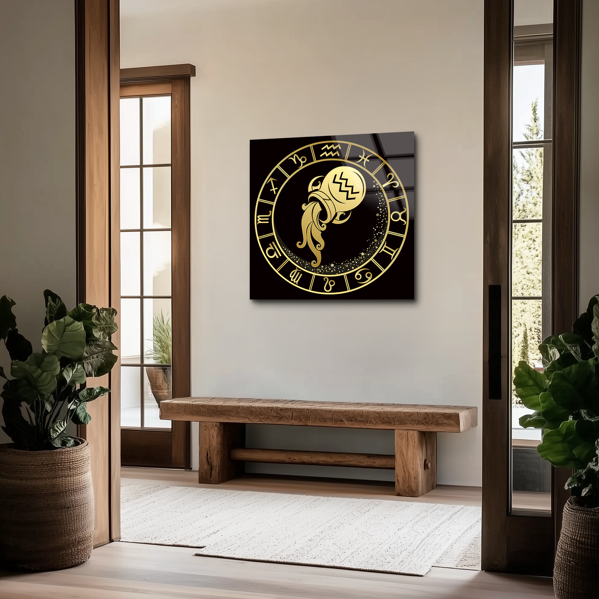 Aquarius Black & Gold | Premium HD Metal Wall Art