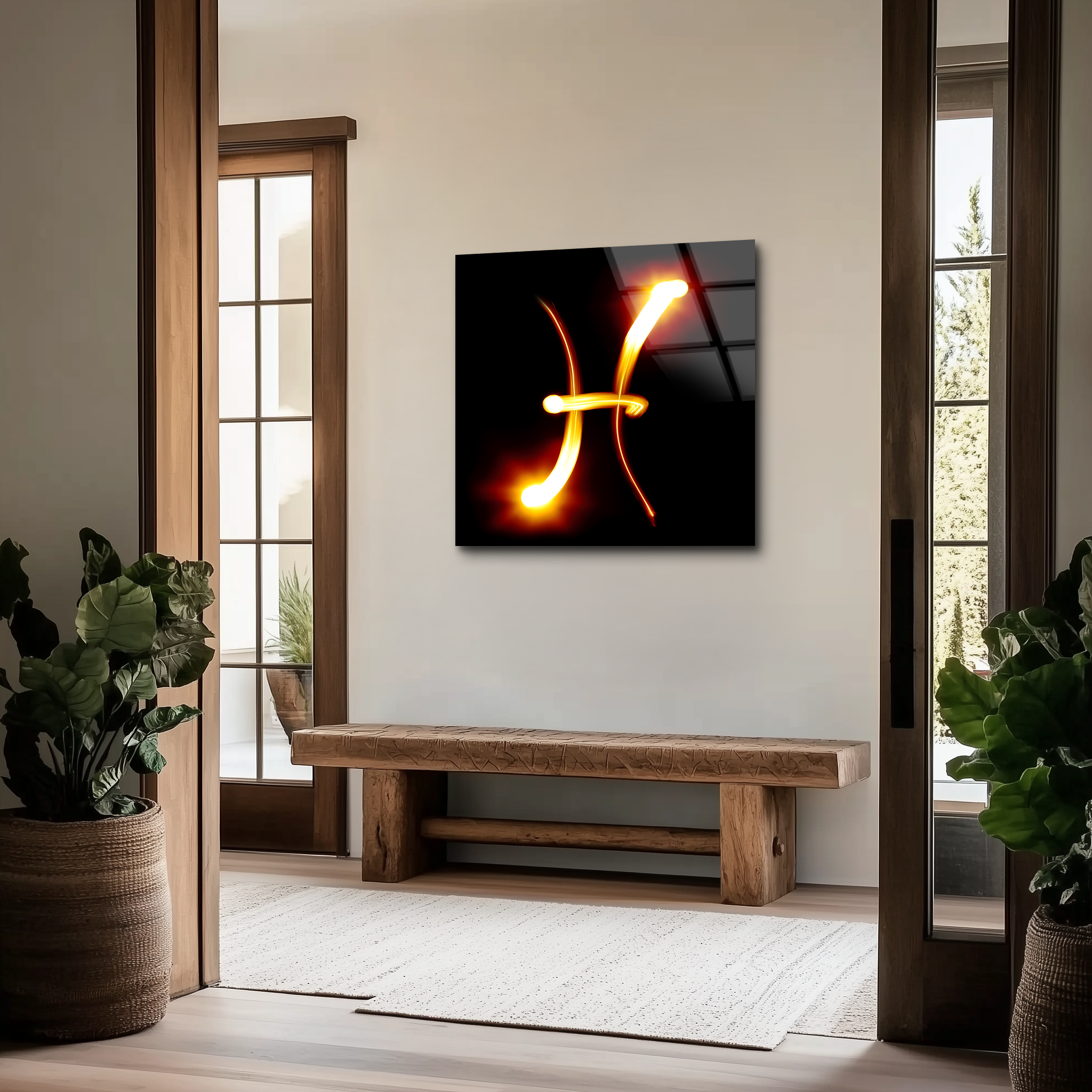 Pisces Zodiac Symbol | Premium HD Metal Wall Art