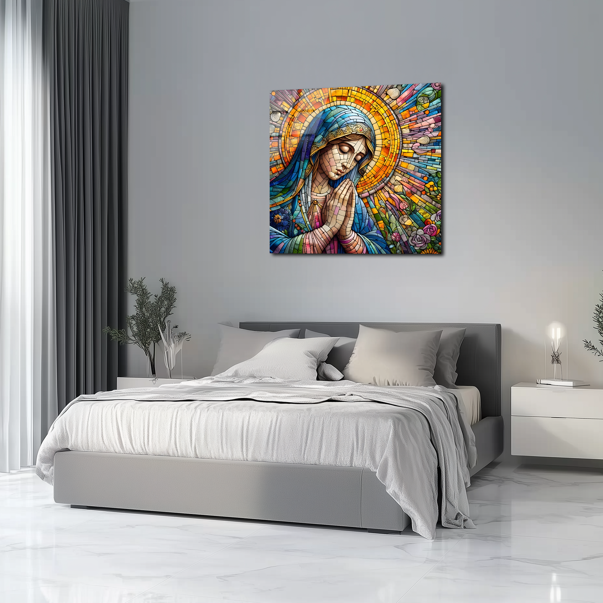 The Virgin Mary: A Symbol of Grace | Premium HD Metal Wall Art