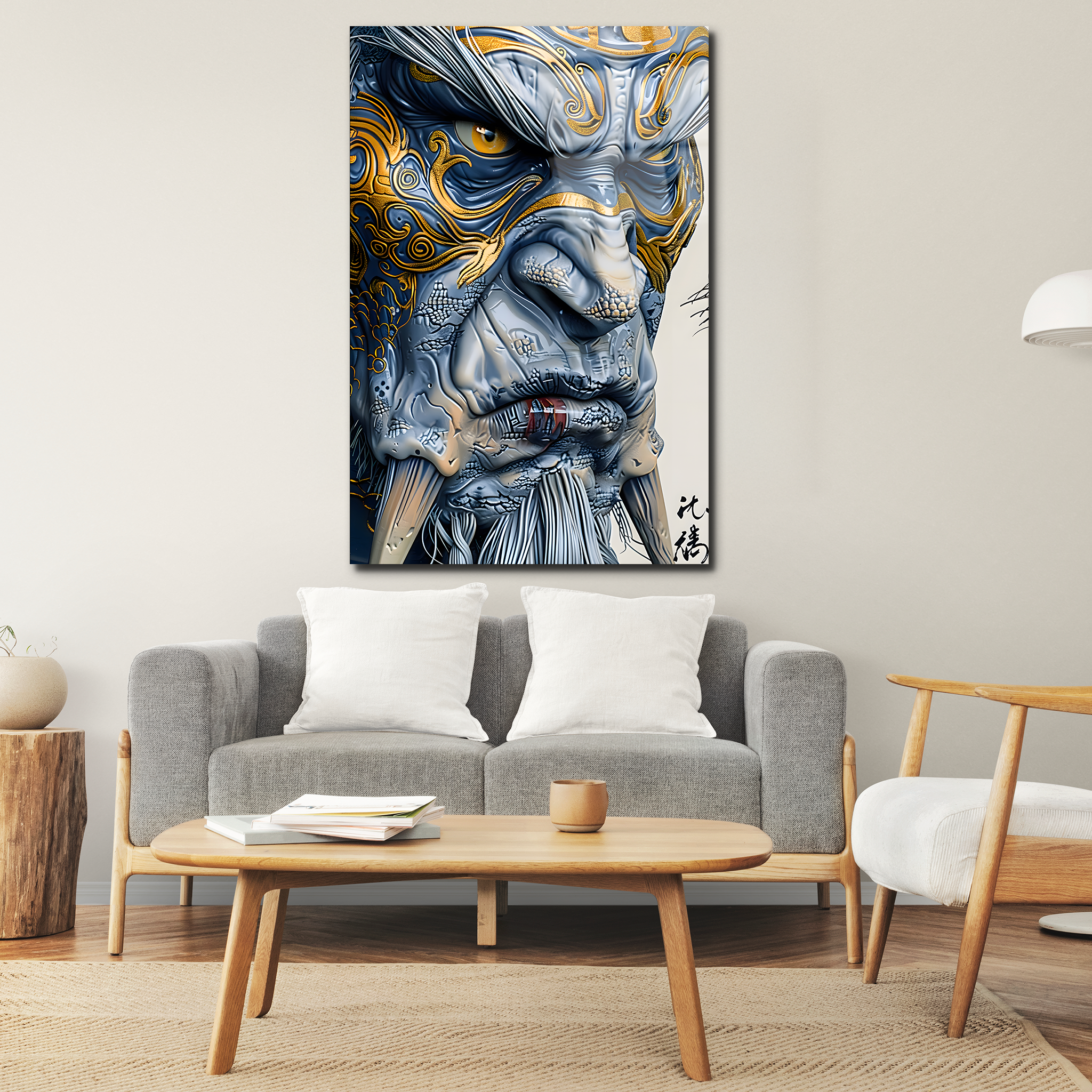 Golden Chinese Dragon Art | Premium HD Metal Wall Art