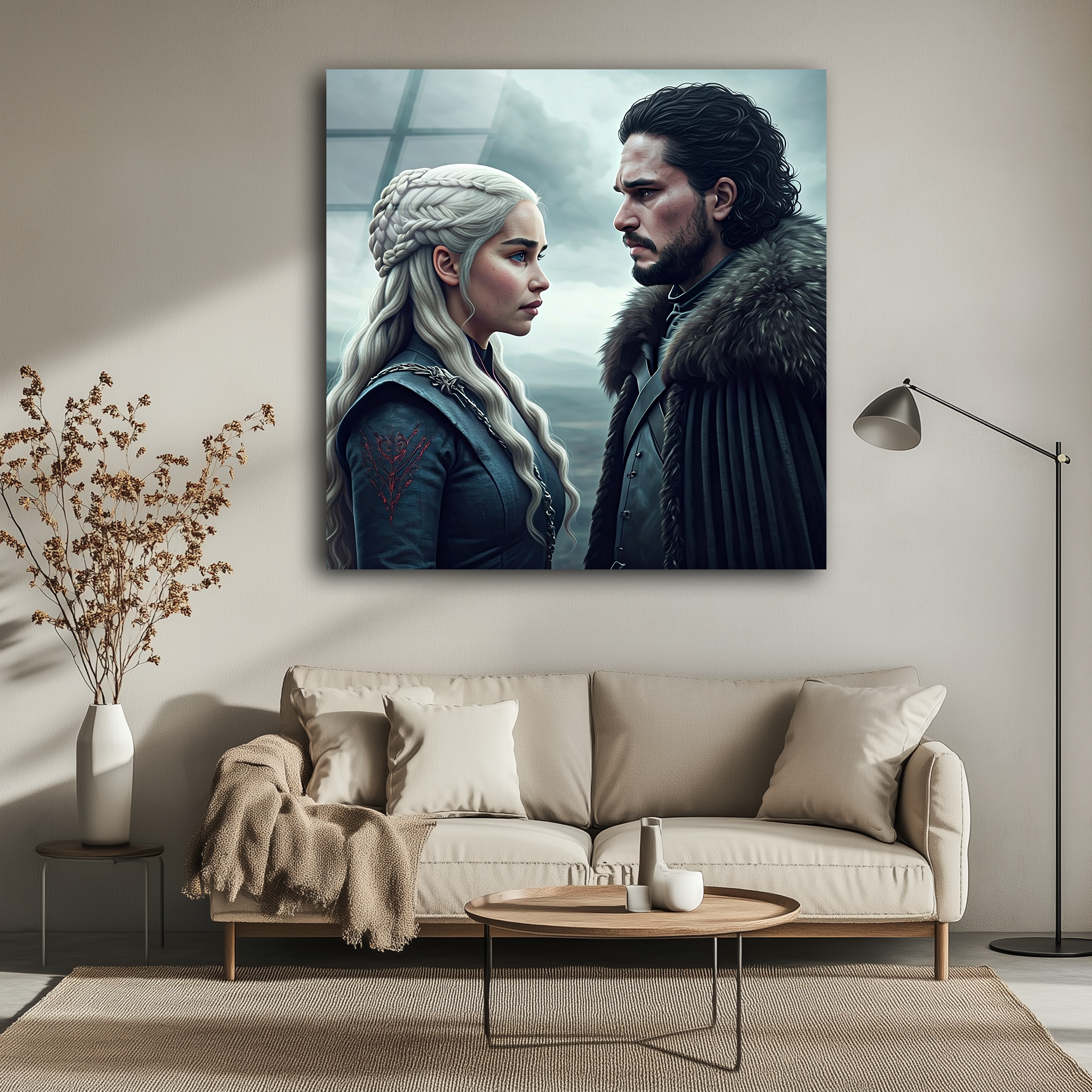 Daenerys Targaryen vs Jon Snow | Premium HD Metal Wall Art