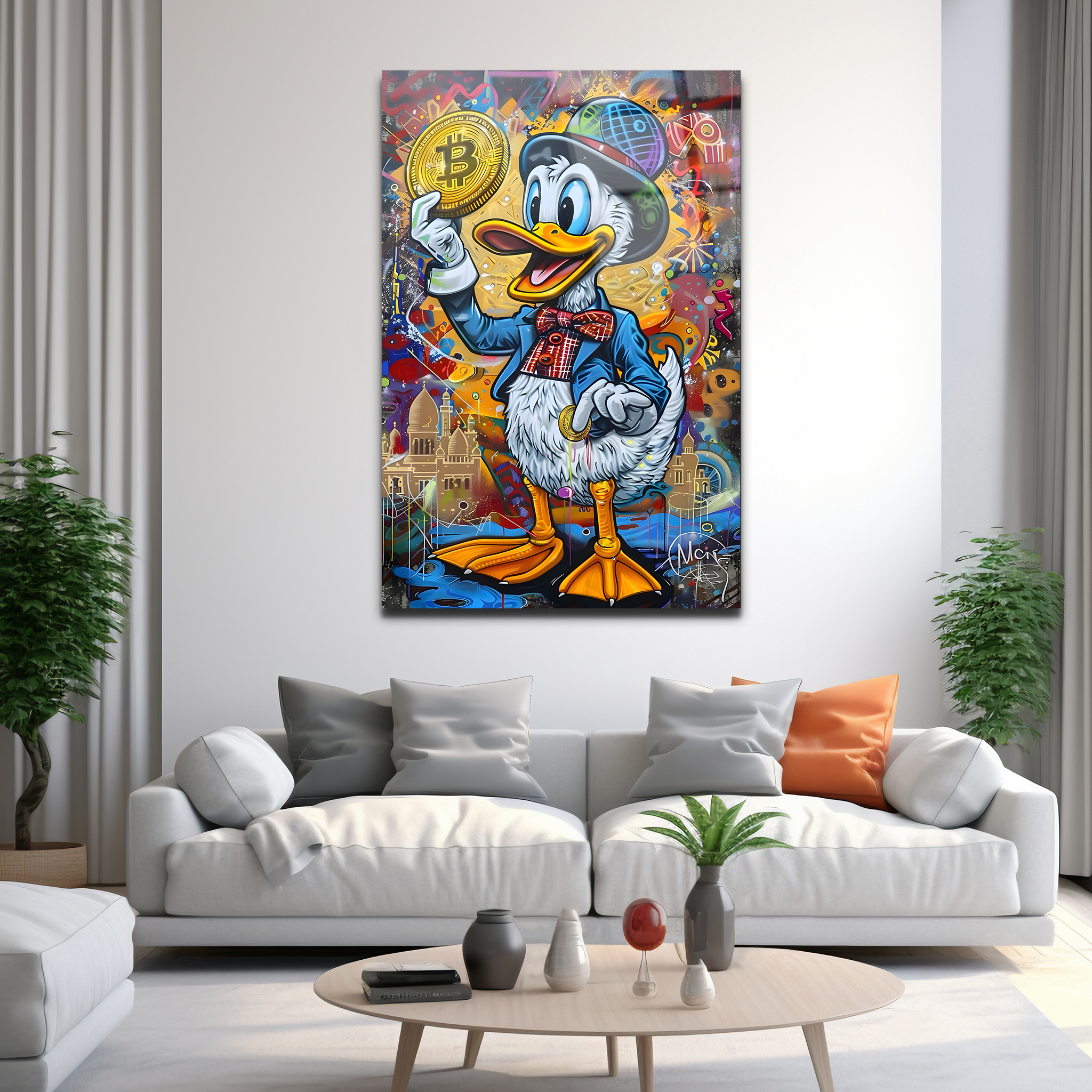 Donald Duck: Bitcoin - The Future of Finance | Premium HD Metal Wall Art