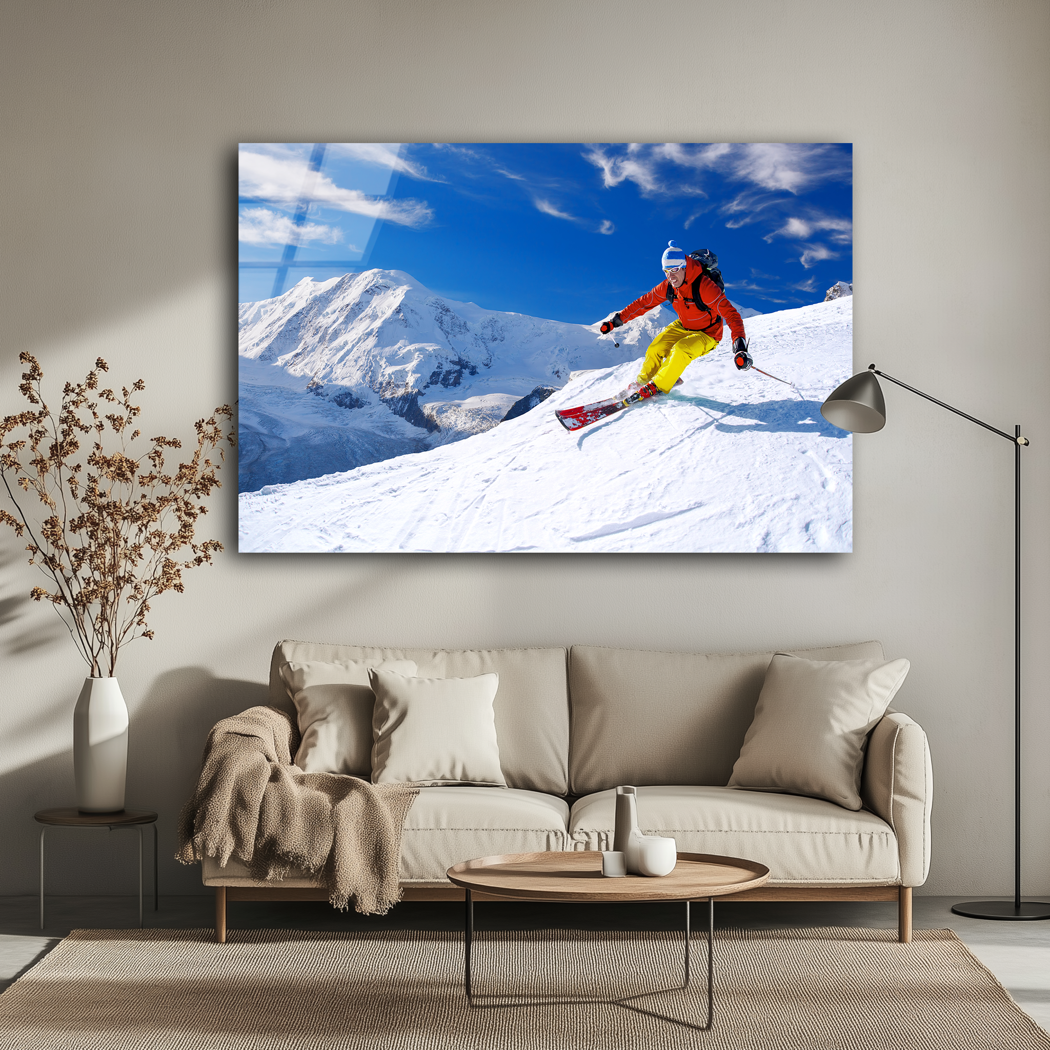 Ski the Matterhorn | Premium HD Metal Wall Art