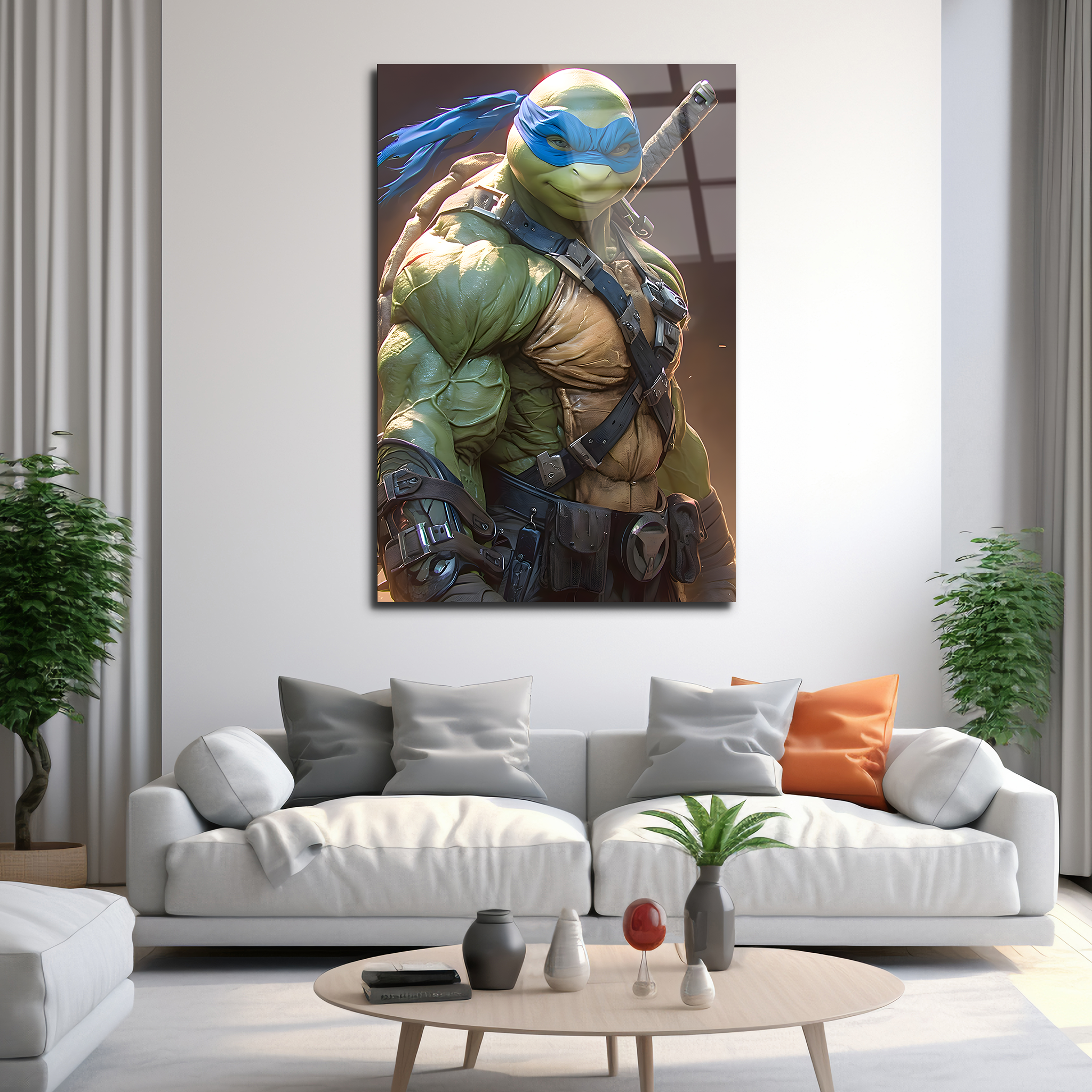 Leonardo: The Steadfast Ninja Leader | Premium HD Metal Wall Art