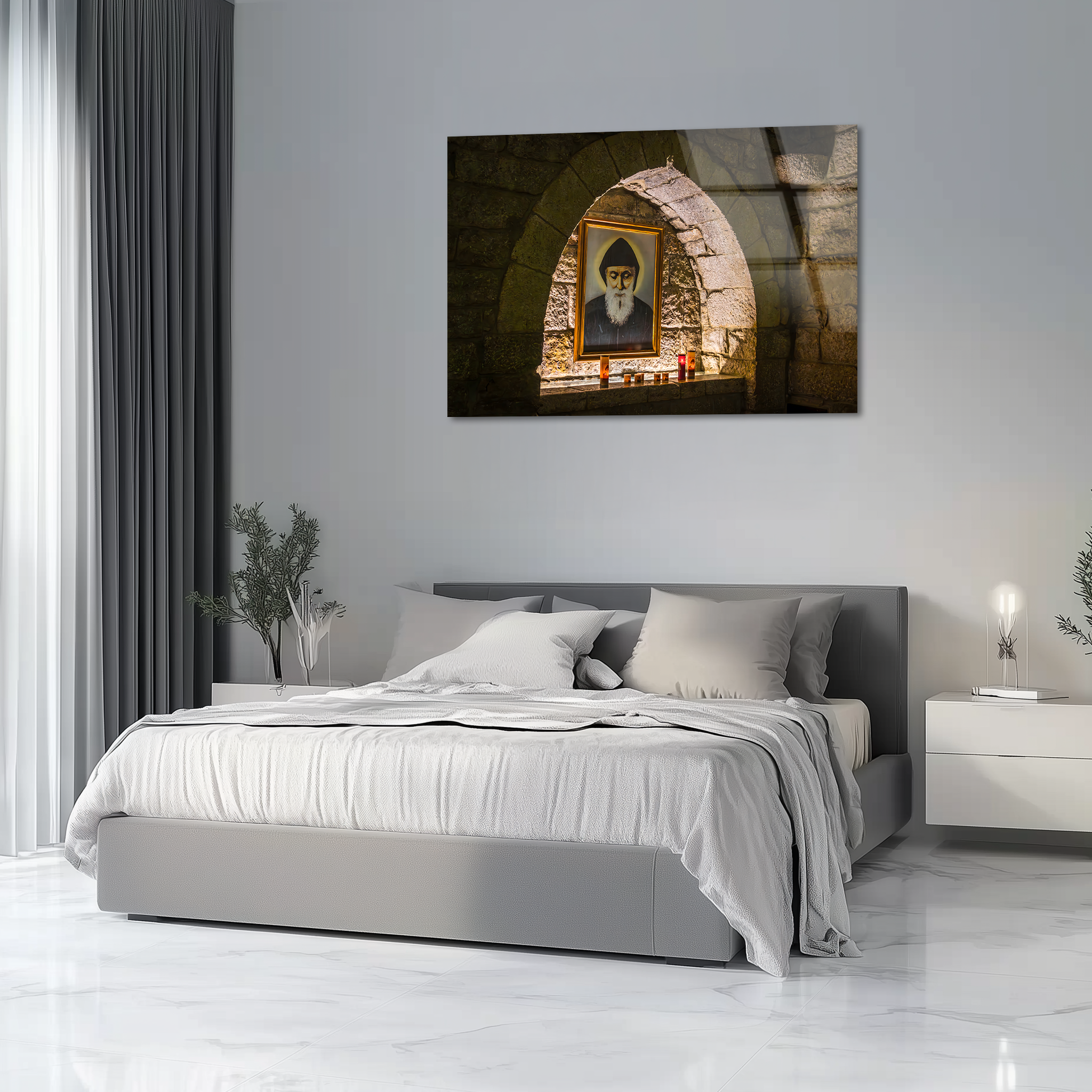 Saint Charbel Annaya | Premium HD Metal Wall Art