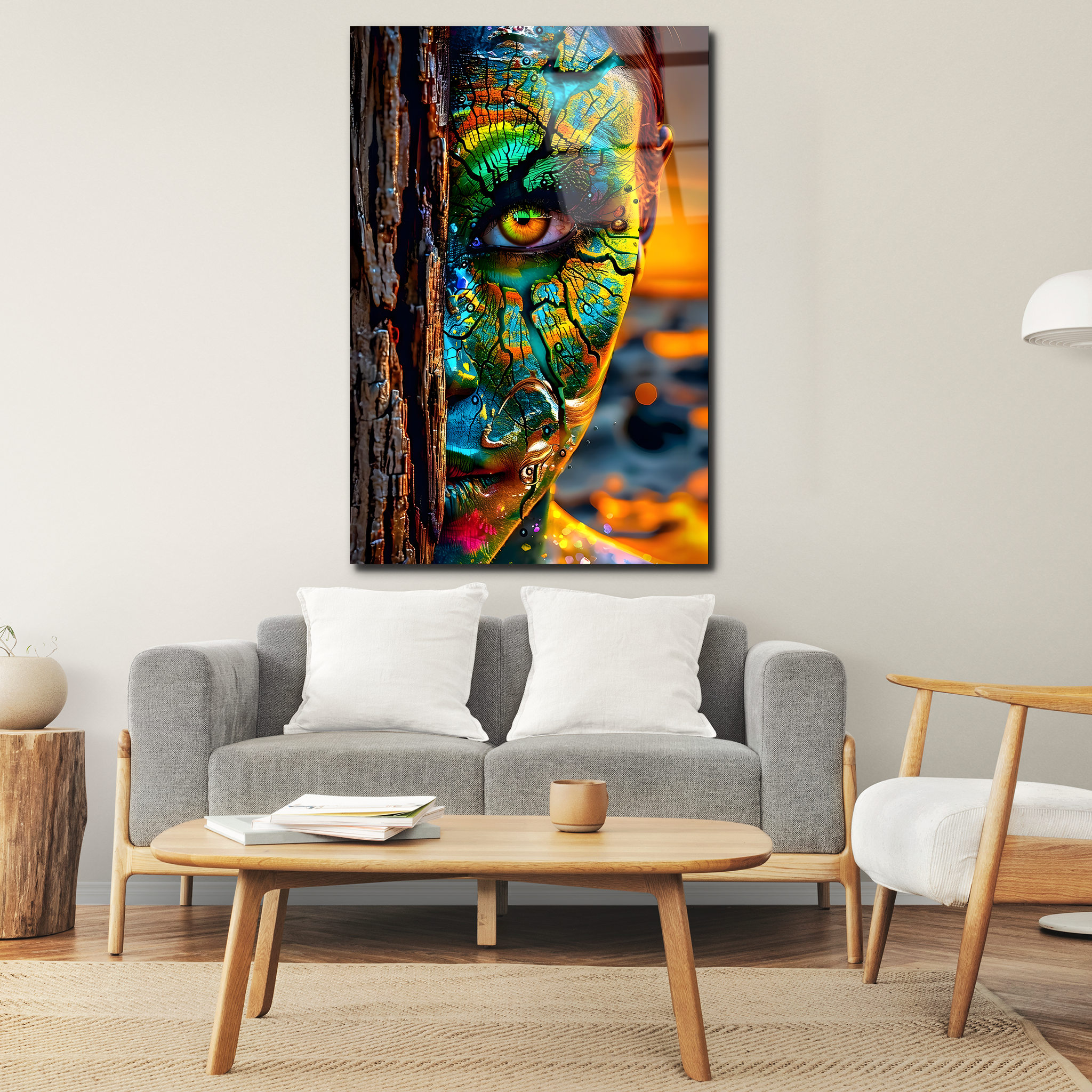 Fragmented Face Art | Premium HD Metal Wall Art