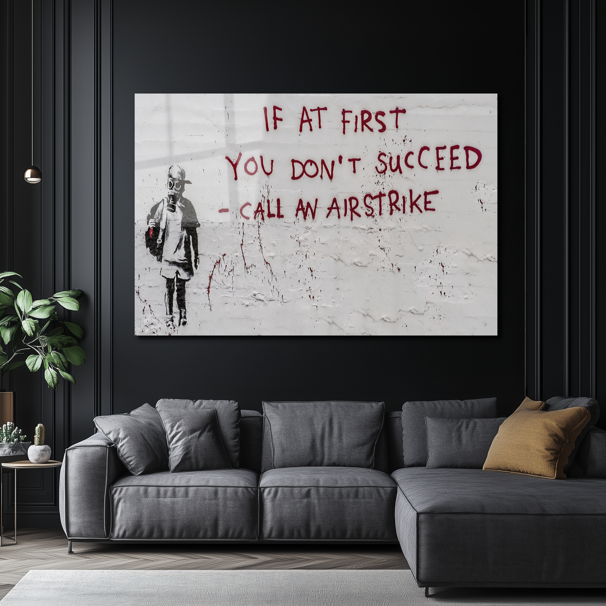 Banksy "Call an Airstrike" | Premium HD Metal Wall Art - DezignArt