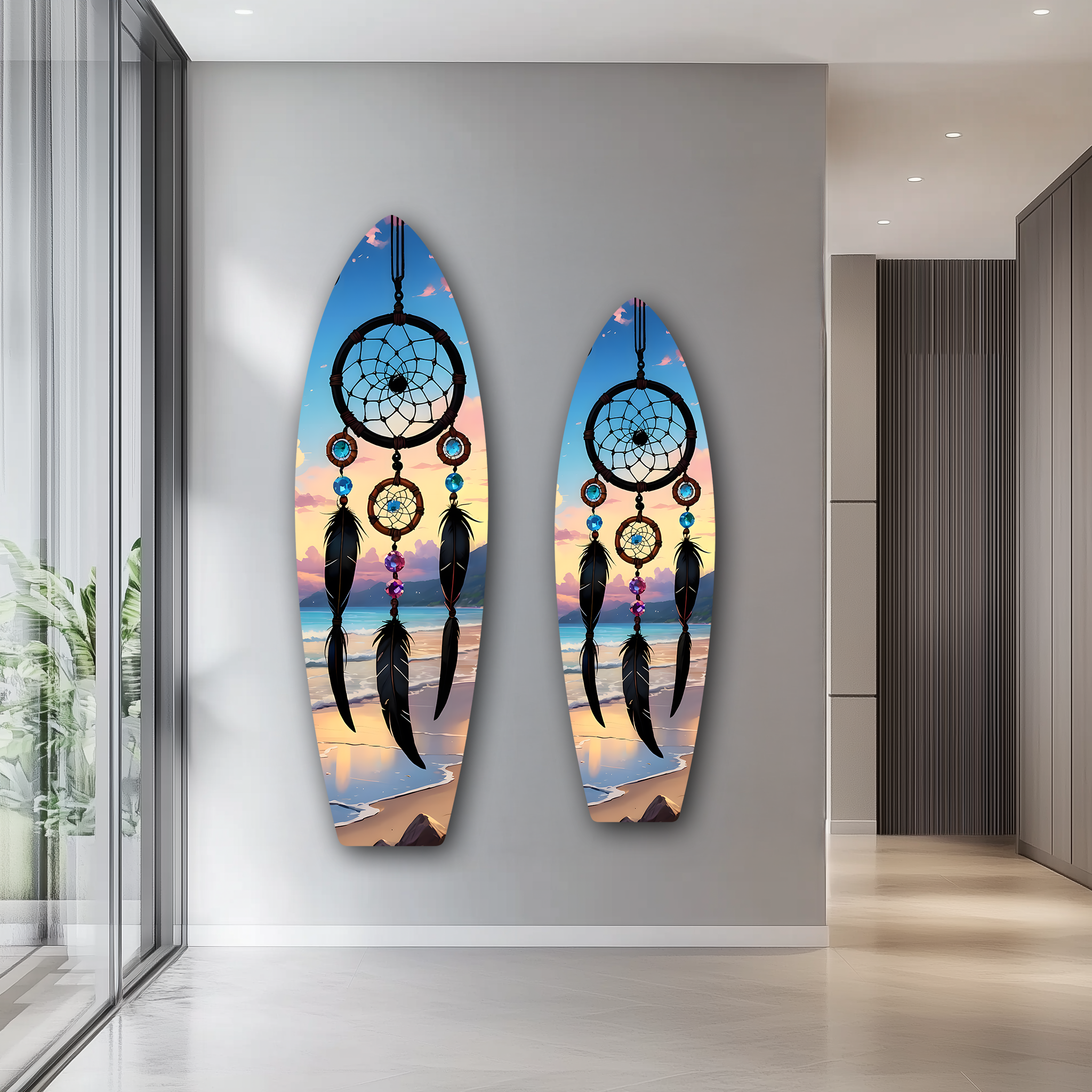Dreamcatcher by the Sea Surfboard | Premium HD Metal Wall Art