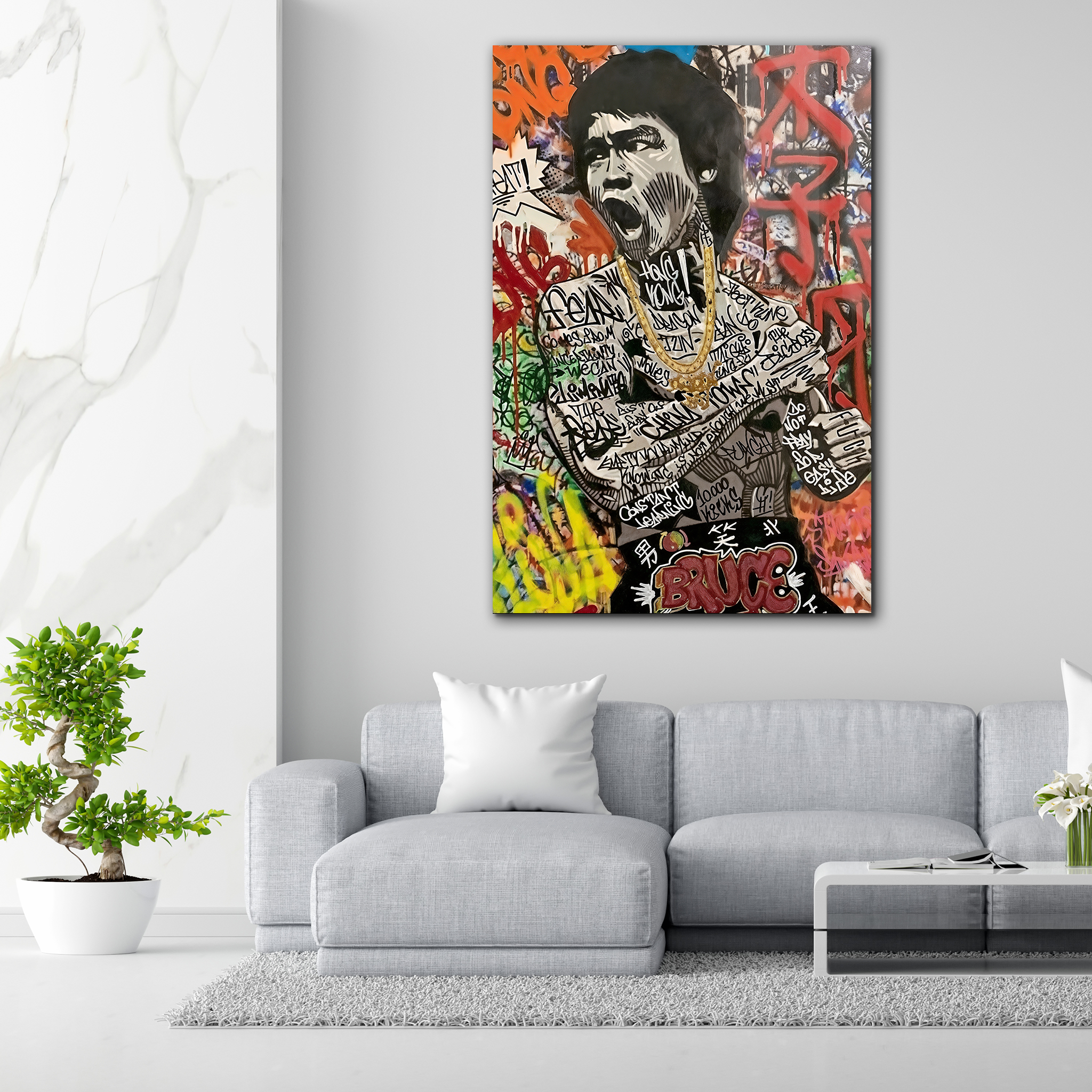 Bruce Lee Painting | Premium HD Metal Wall Art