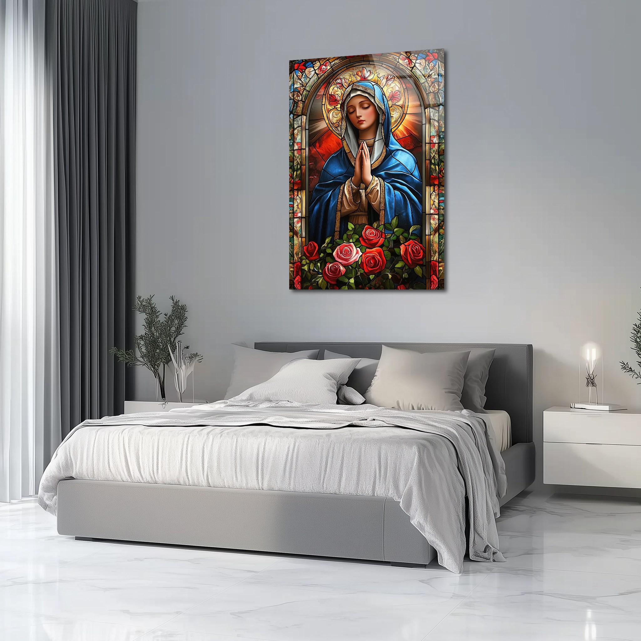Sacred Heart of Mary | Premium HD Metal Wall Art