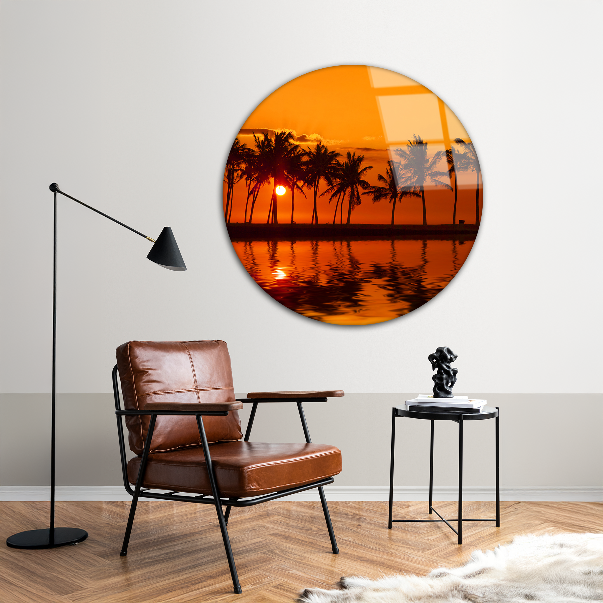 Bay Sunset | Premium HD Round Wall Art