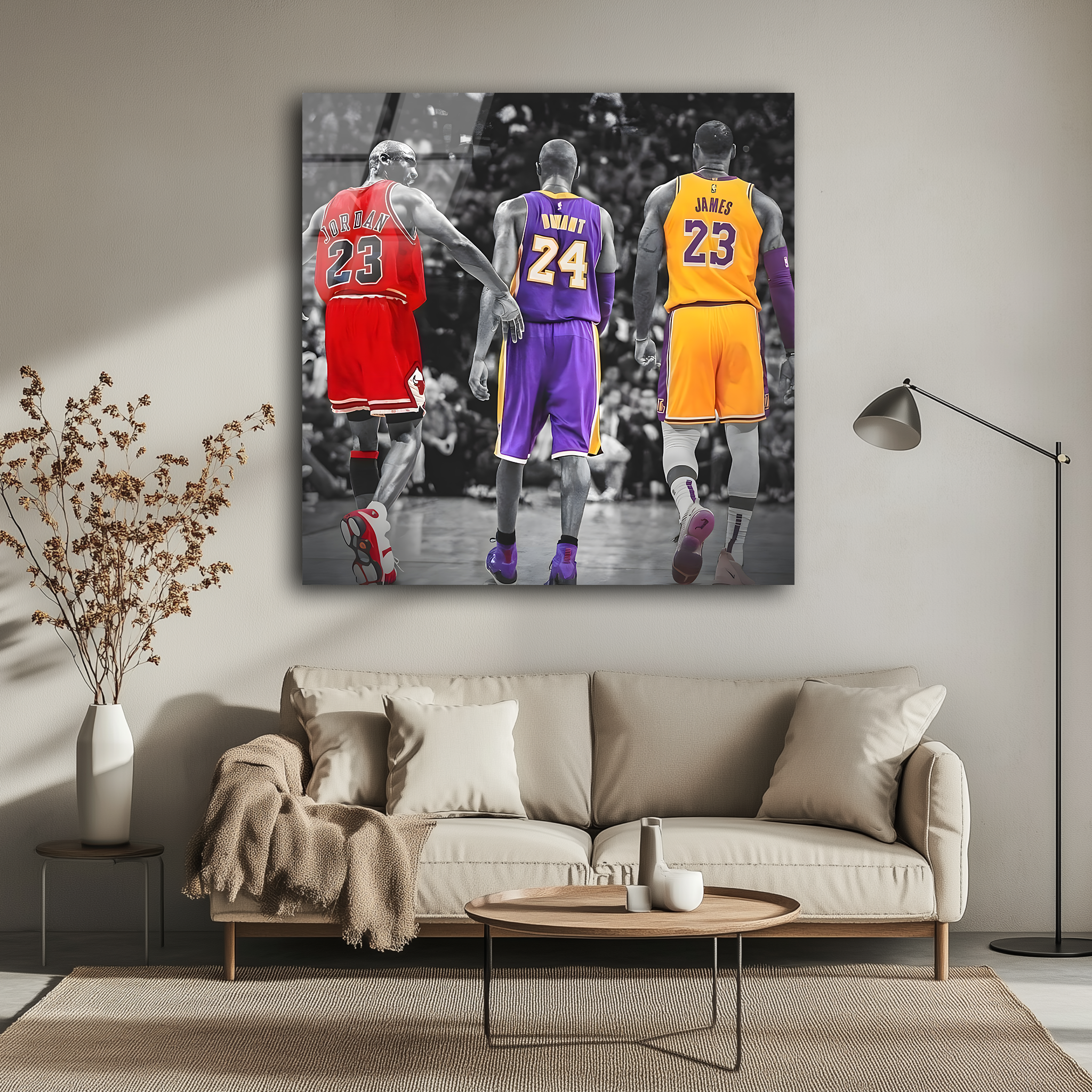 The GOAT Trilogy: MJ, Kobe, LeBron | Premium HD Metal Wall Art