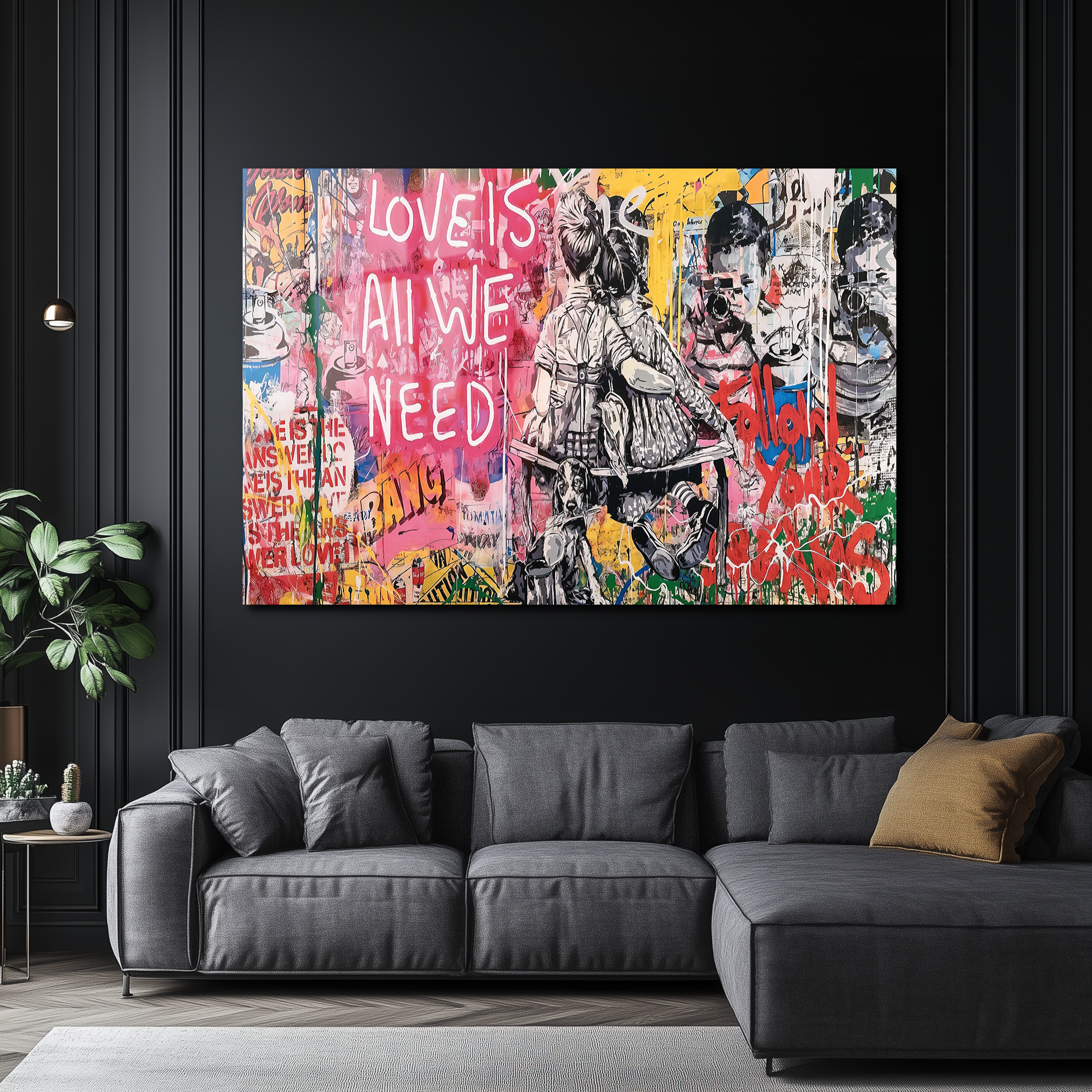 Banksy "Love Is All We Need" | Premium HD Metal Wall Art - DezignArt