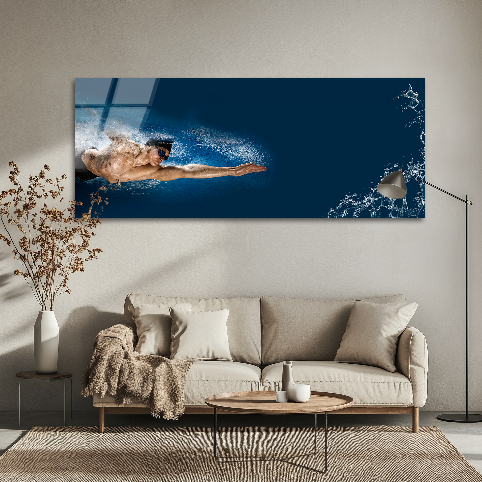 Swimmer in Motion | Premium HD Metal Wall Art
