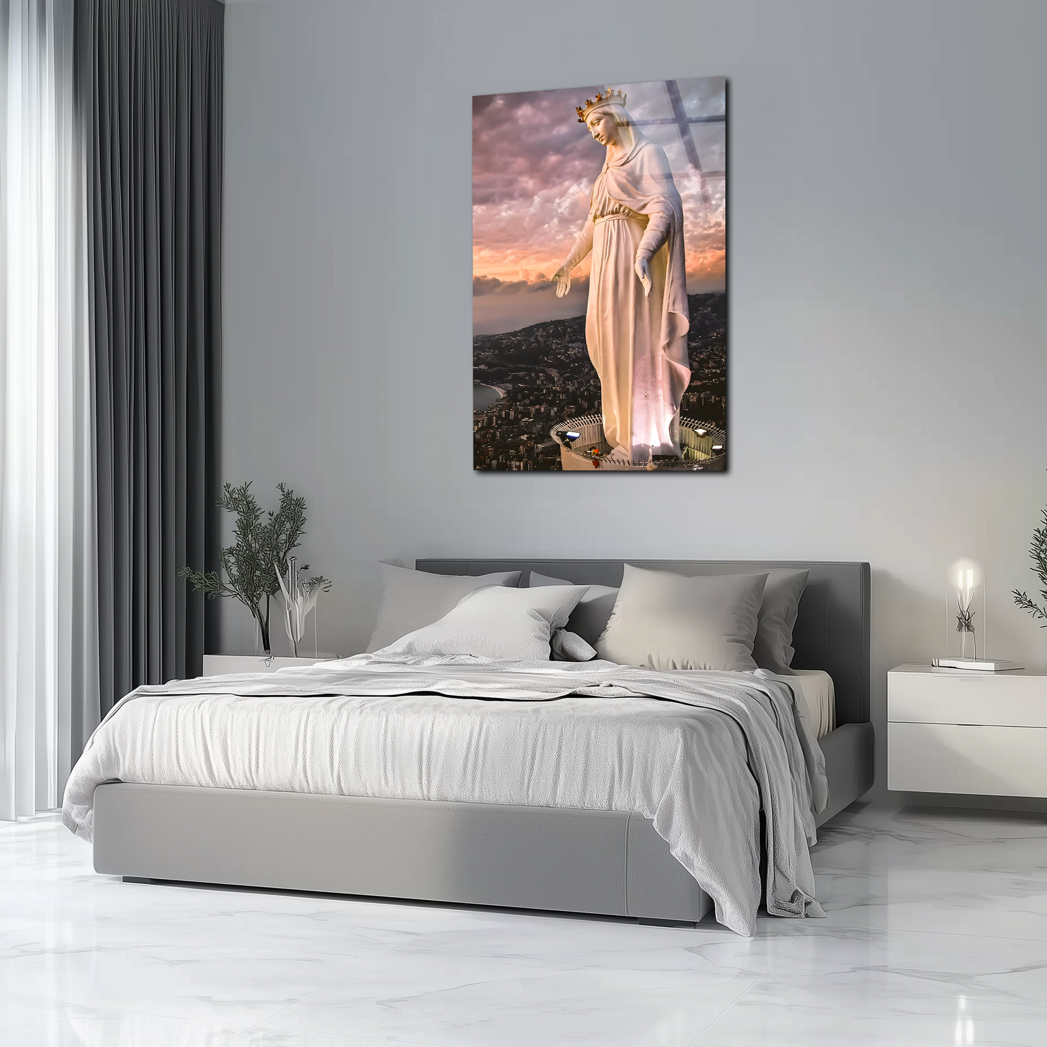 Our Lady of Lebanon Harissa | Premium HD Metal Wall Art