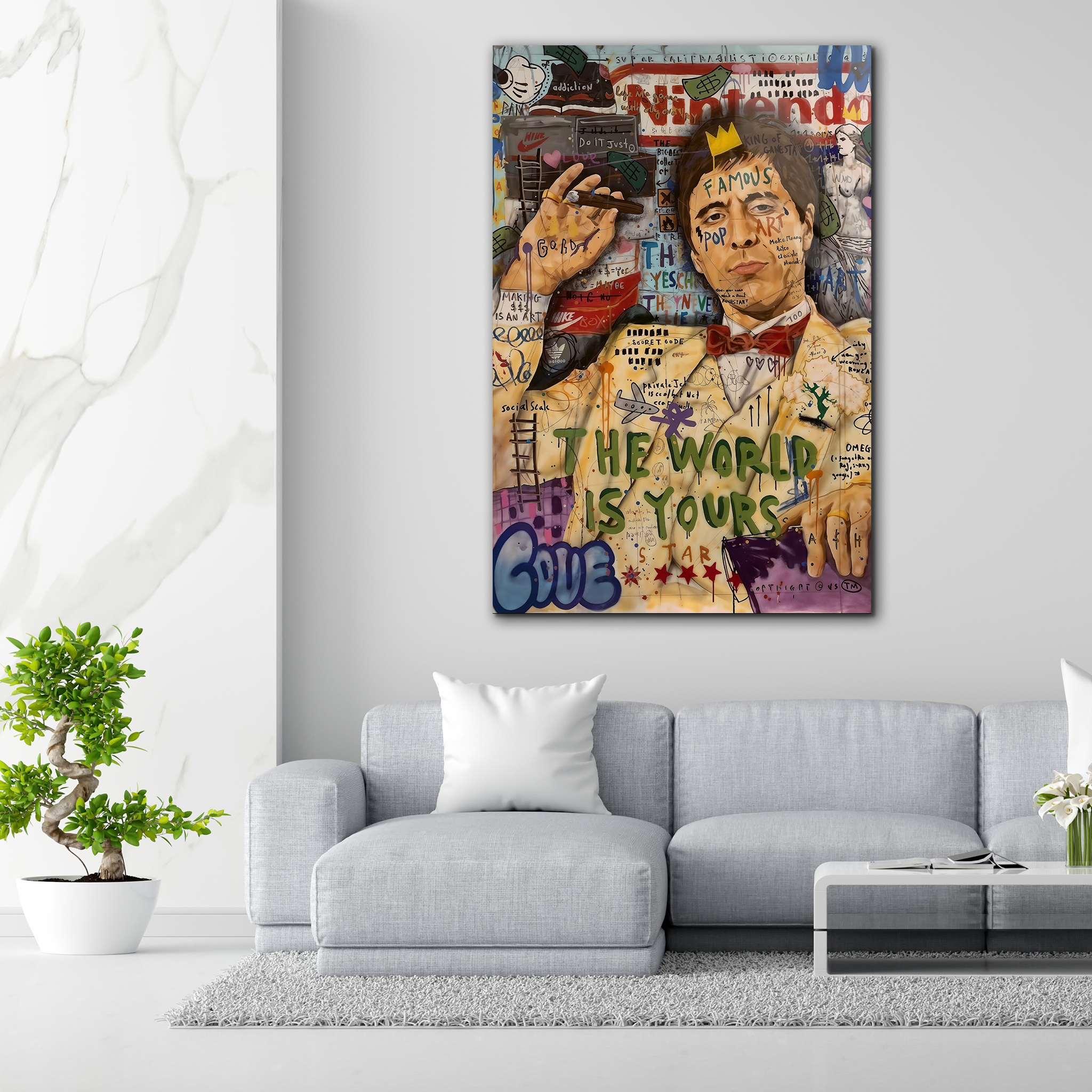 Tony Montana Painting | Premium HD Metal Wall Art