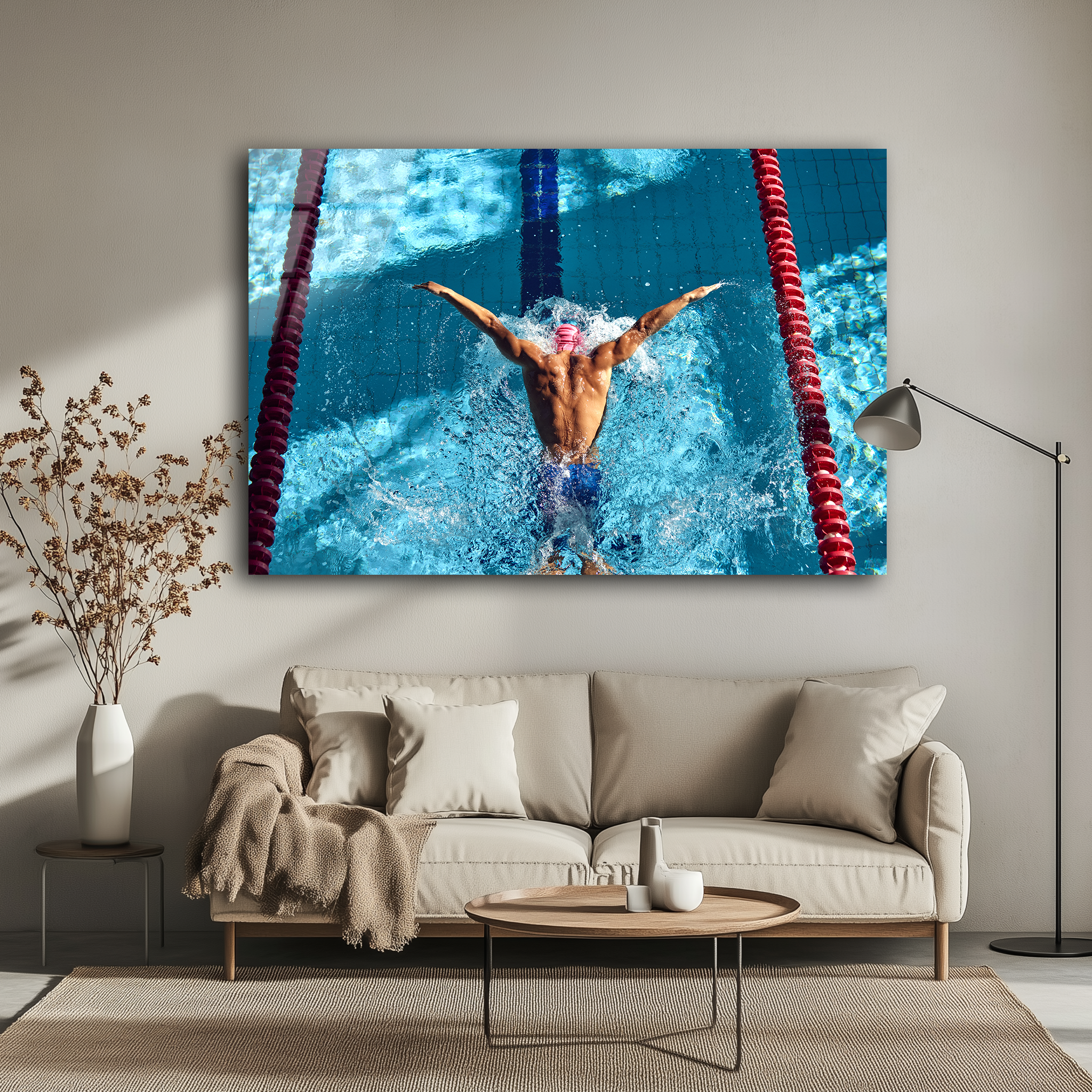 Butterfly Stroke in Action | Premium HD Metal Wall Art