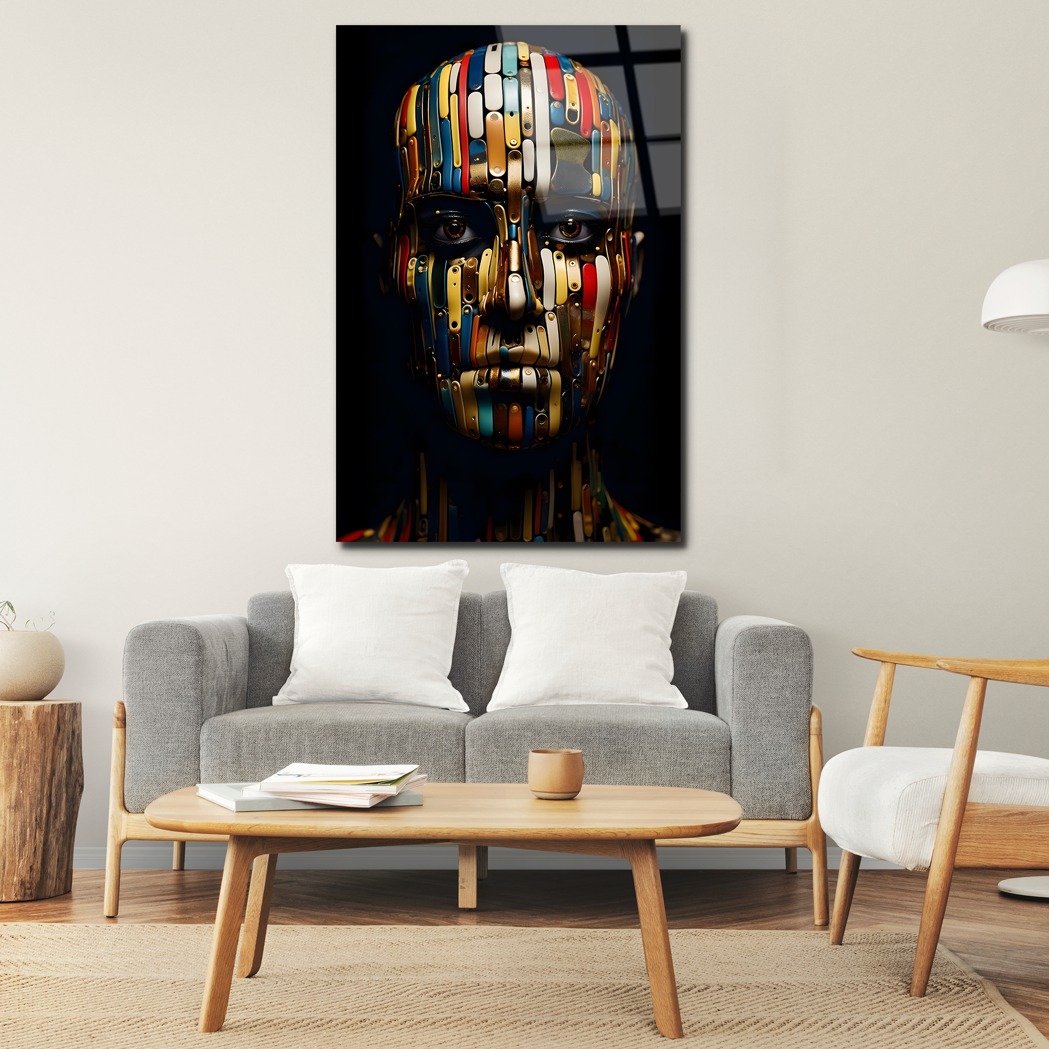 Colorful Abstract Face Art | Premium HD Metal Wall Art
