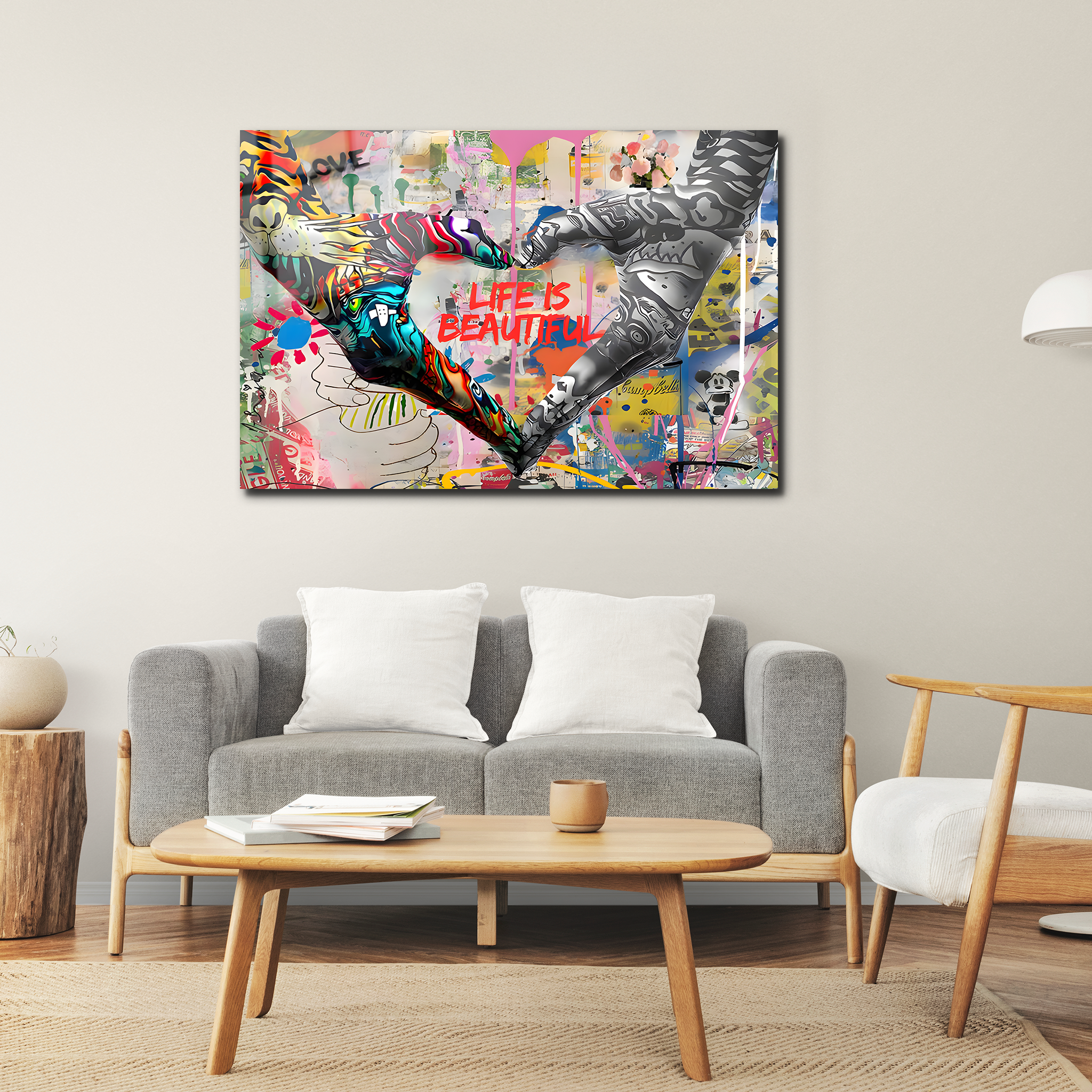 Banksy Couple Canvas Wall Art | Premium HD Metal Wall Art - DezignArt