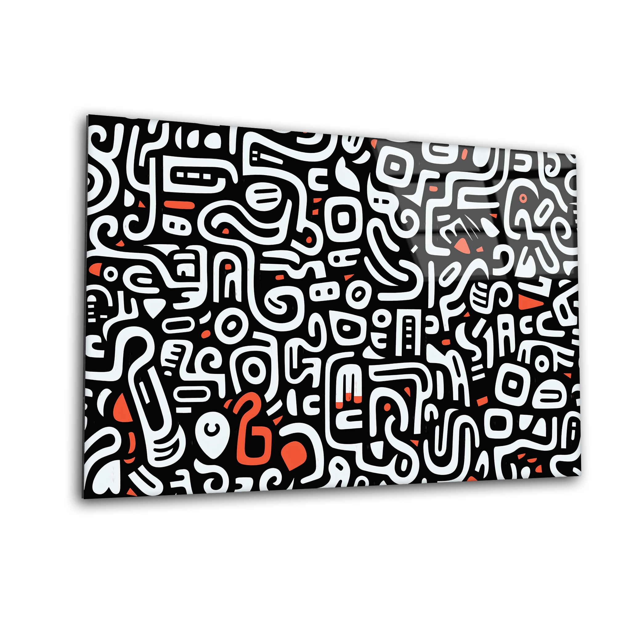 Keith Haring’s Black & White Abstract Pattern | Premium HD Metal Wall Art