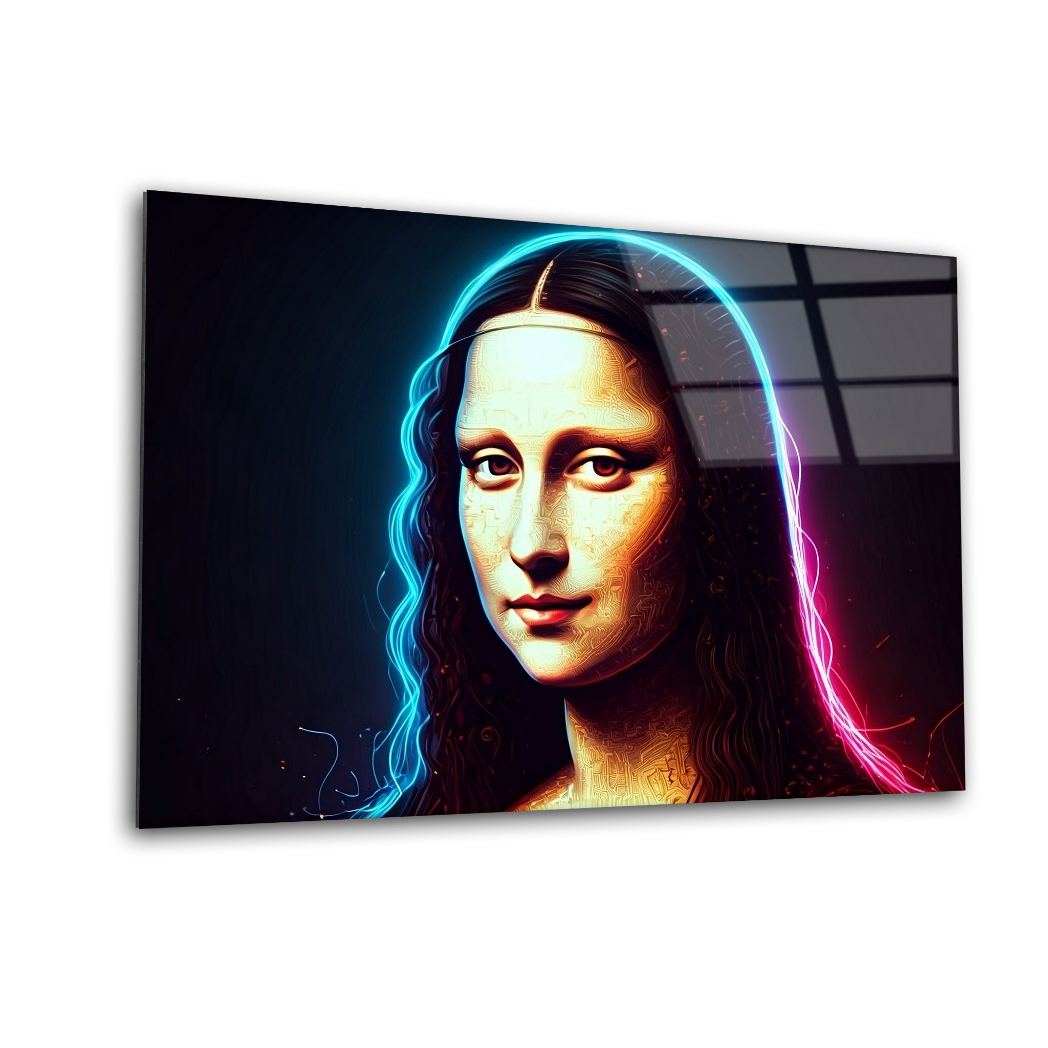 Cyberpunk Mona Lisa | Premium HD Metal Wall Art