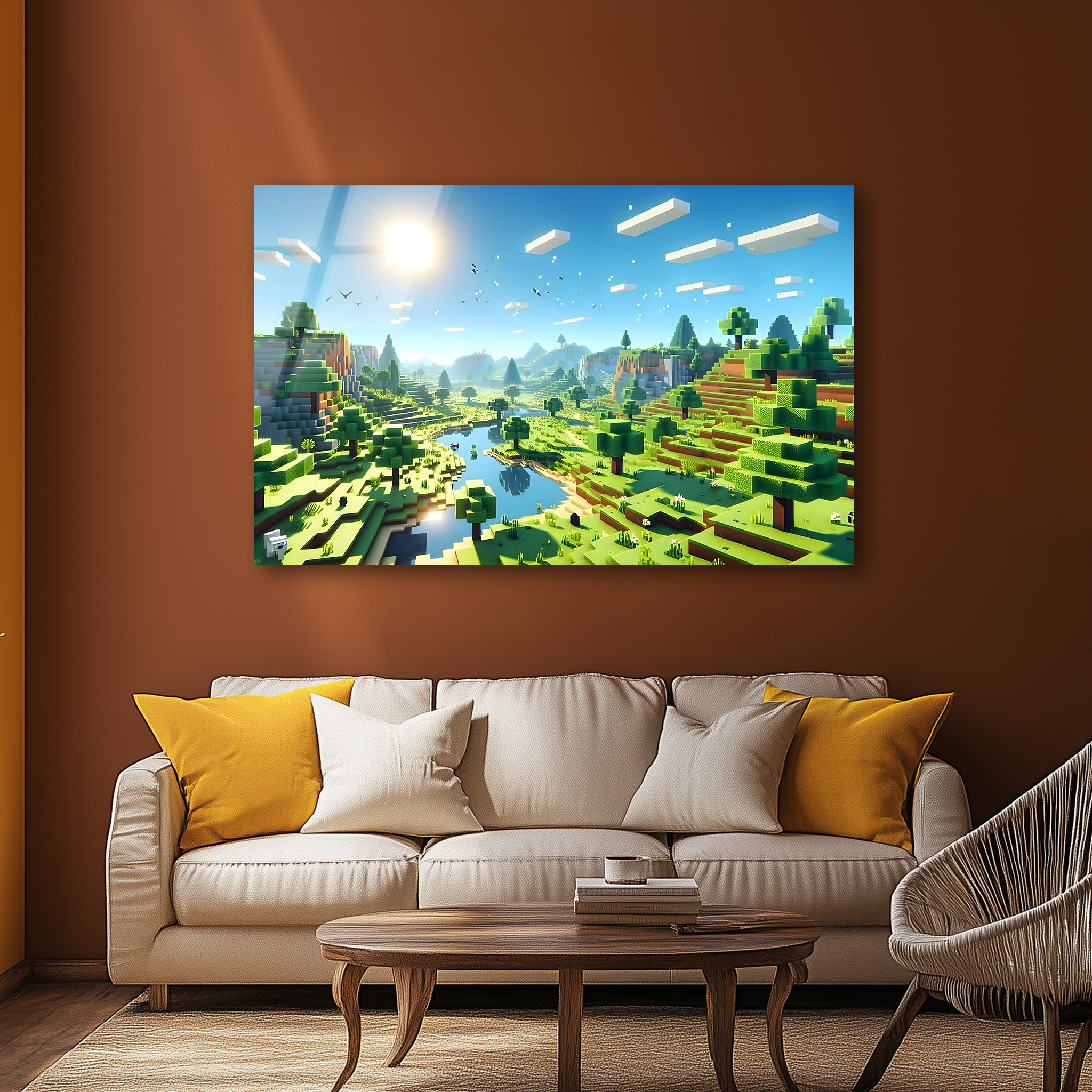 Minecraft Realms | Premium HD Metal Wall Art