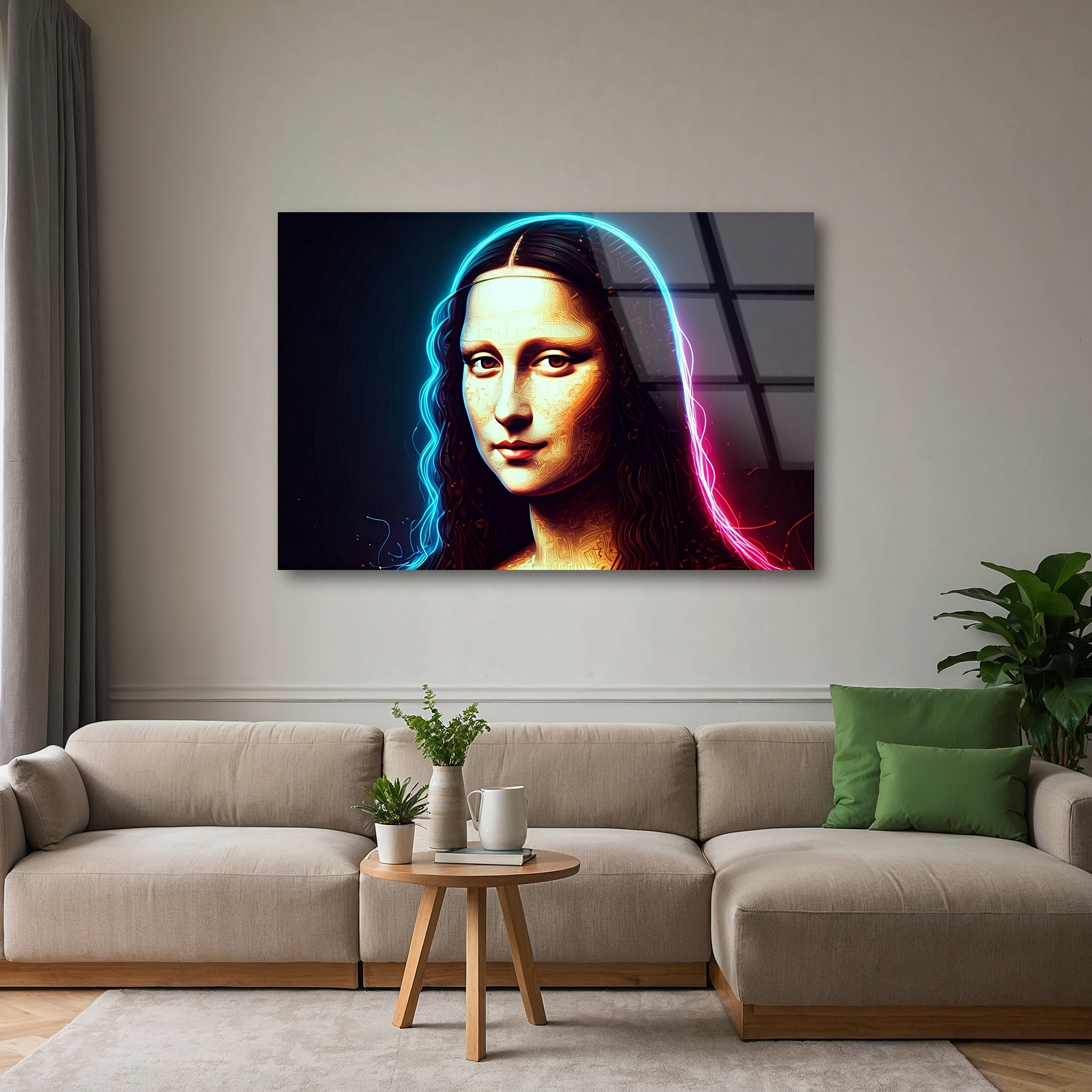 Cyberpunk Mona Lisa | Premium HD Metal Wall Art