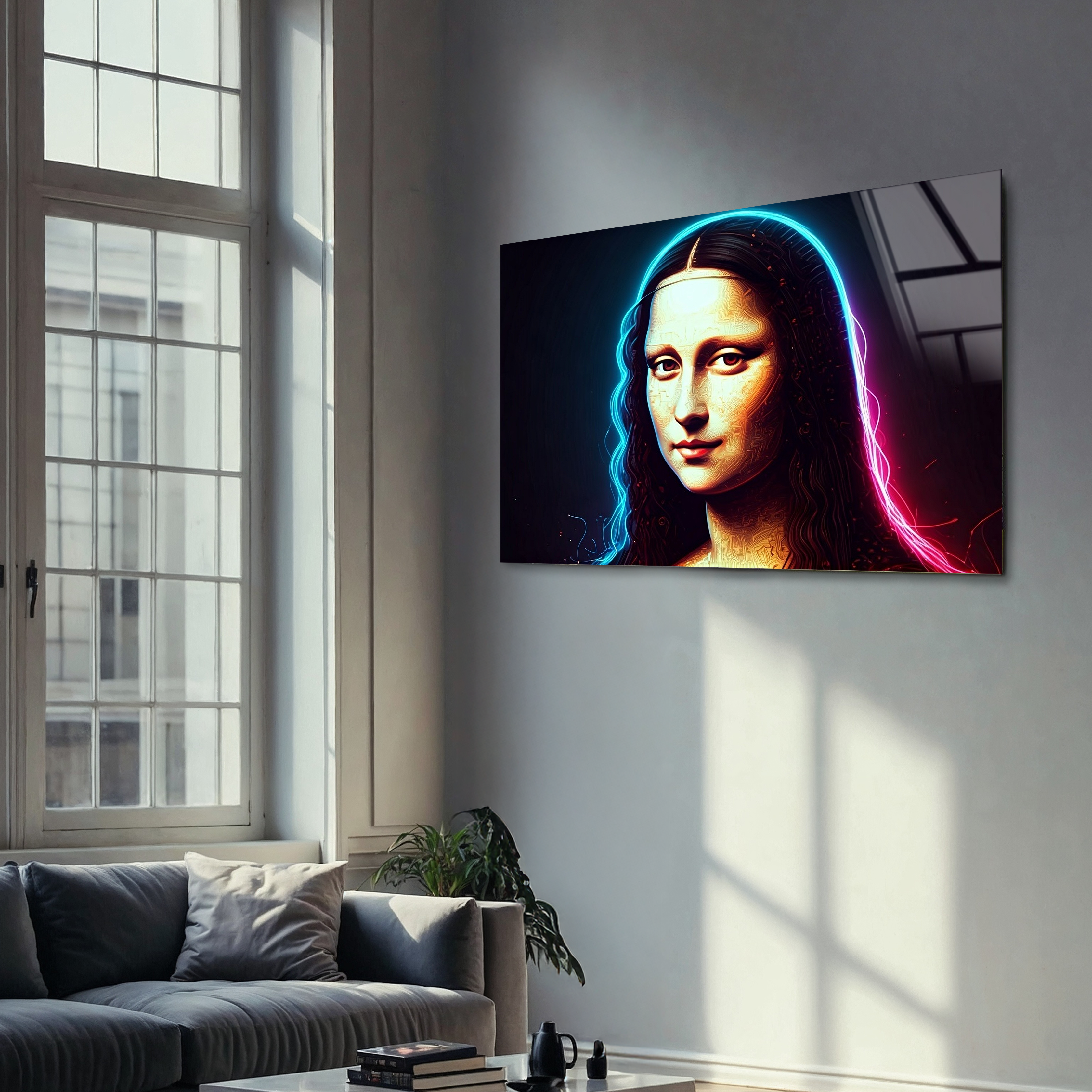 Cyberpunk Mona Lisa | Premium HD Metal Wall Art