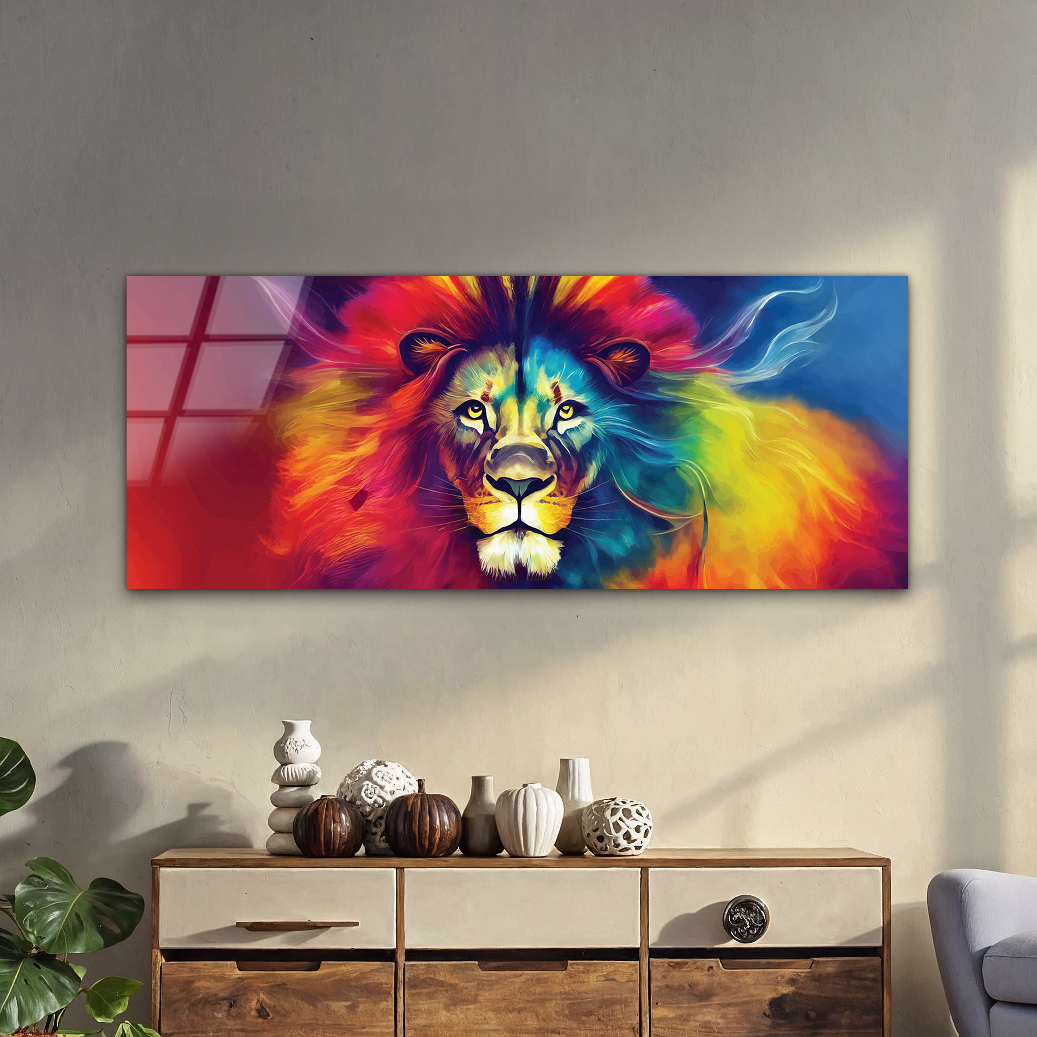 Colorful Lion Pop Art | Premium HD Metal Wall Art