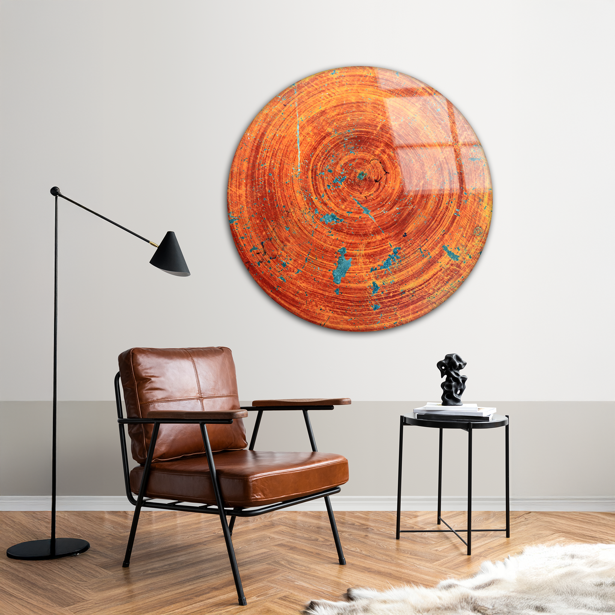 Macro Wood Texture Saw Cut | Premium HD Round Wall Art