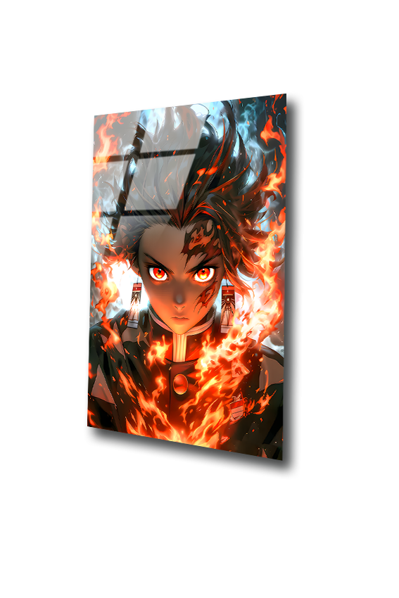 Tanjiro : Flames of Resolve | Premium HD Metal Wall Art