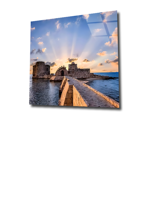 Sea Castle of Saida – Guardian of the Mediterranean | Premium HD Metal Wall Art