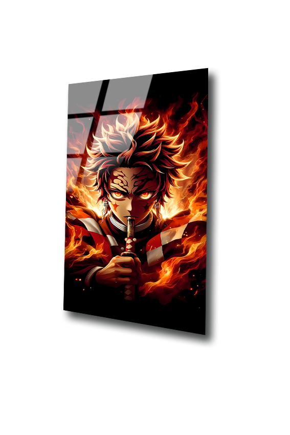 Tanjiro: Flame of the Sun Breathing | Premium HD Metal Wall Art