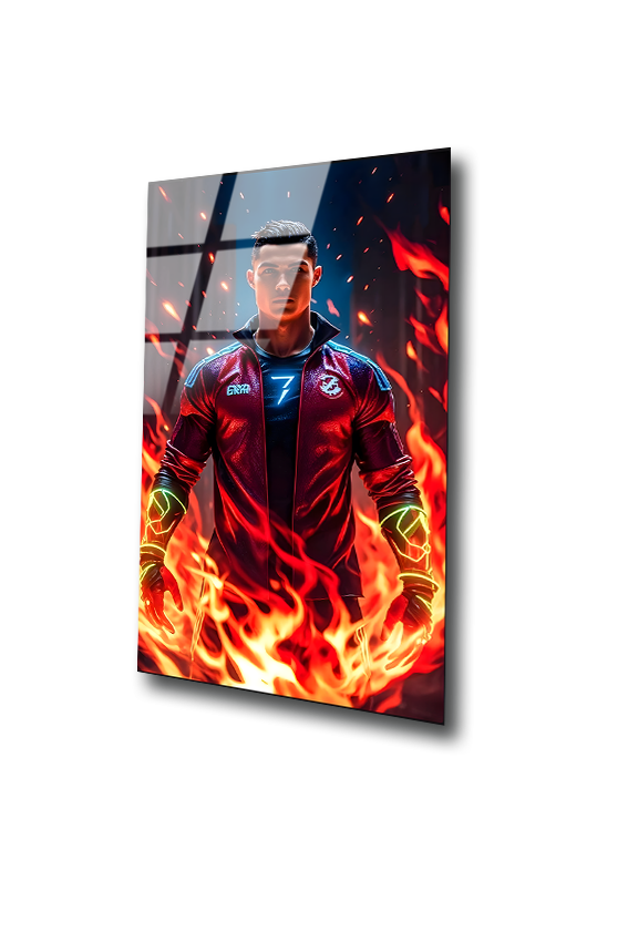 Cristiano Ronaldo : The Fire Within | Premium HD Metal Wall Art
