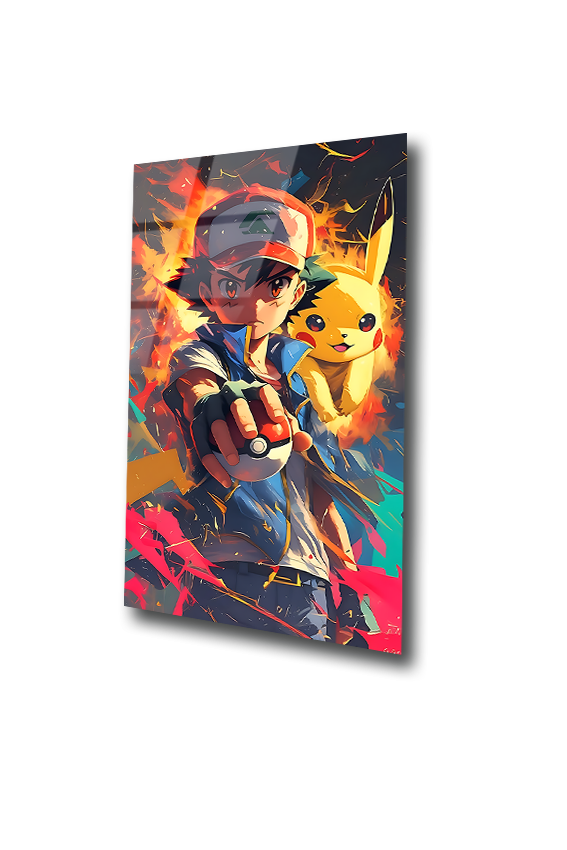 Ash & Pikachu: Unstoppable Partners of Adventure | Premium HD Metal Wall Art