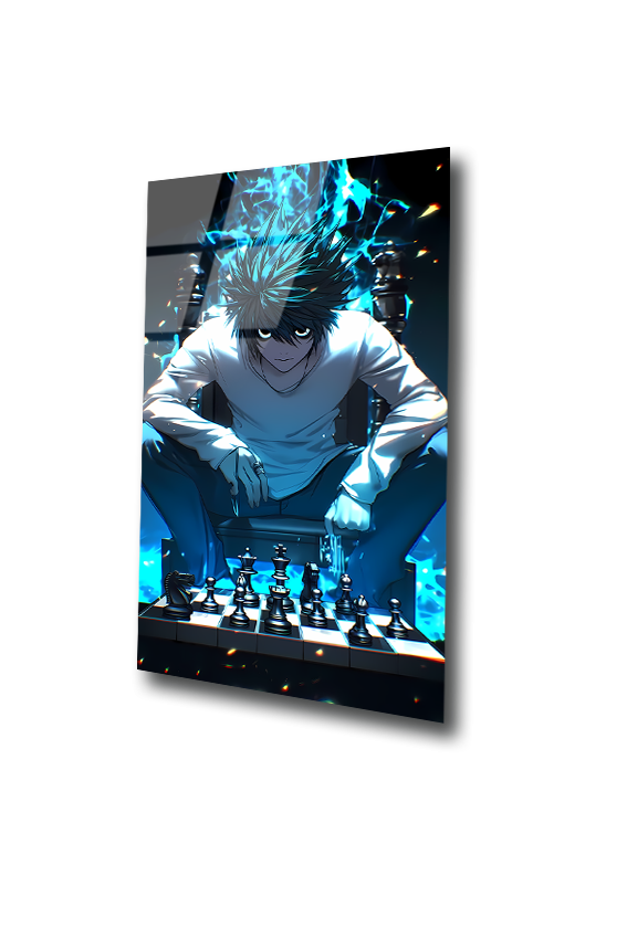 L : The Master of the Silent Game | Premium HD Metal Wall Art