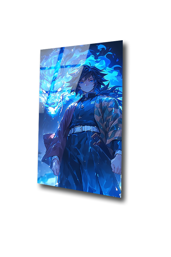 Giyu Tomioka: Wrath of the Water Hashira | Premium HD Metal Wall Art