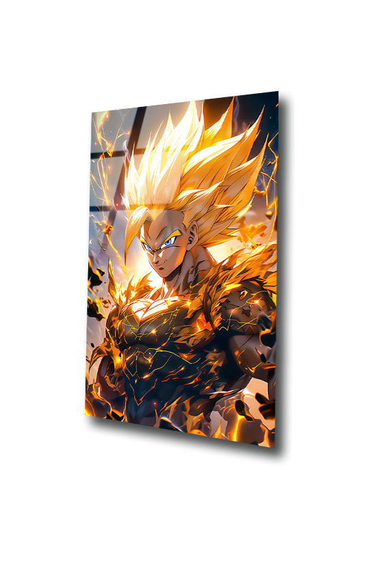 Goku : Ascendant Flame | Premium HD Metal Wall Art