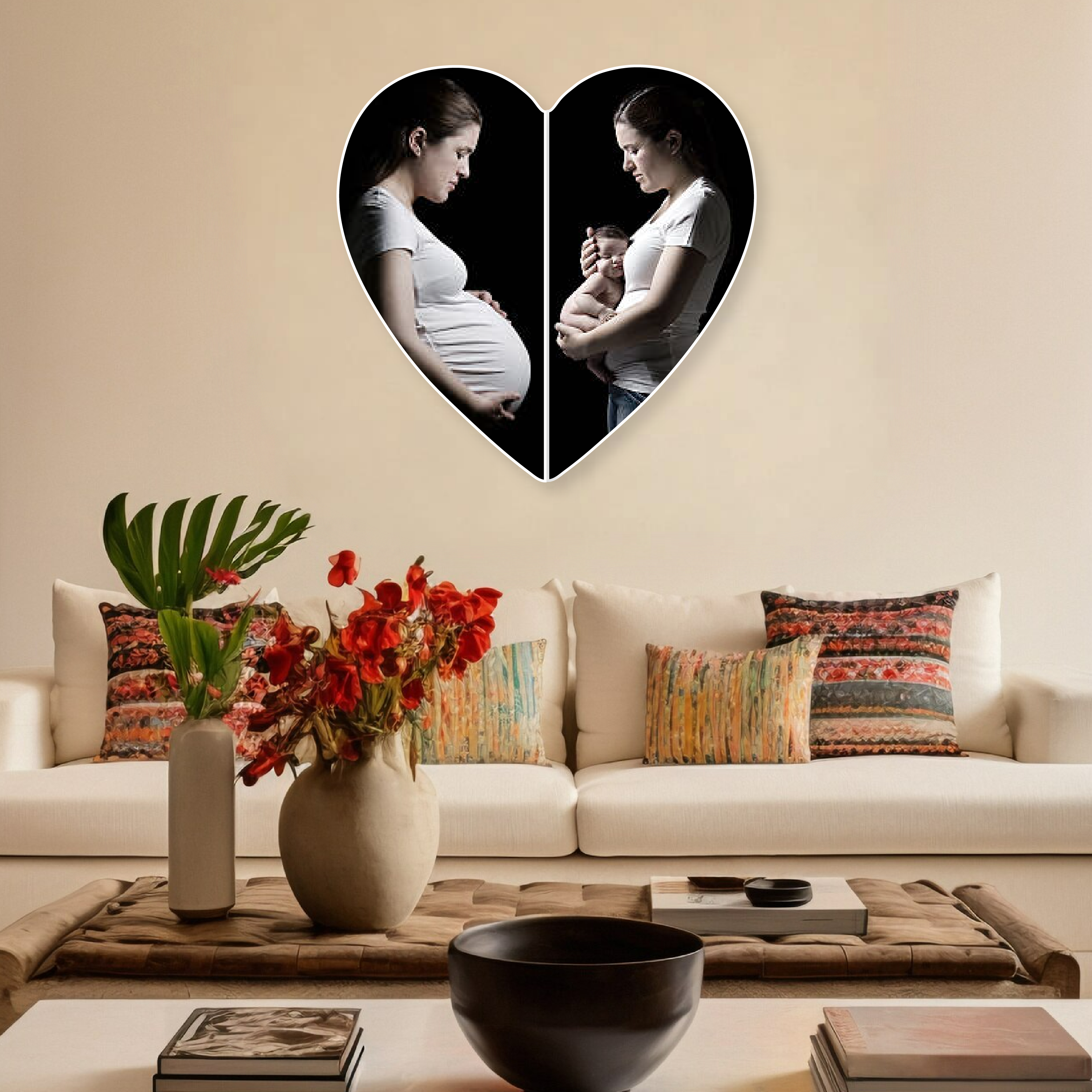 Photo Collage Heart Customized Wall Art | Premium HD Metal Wall Art