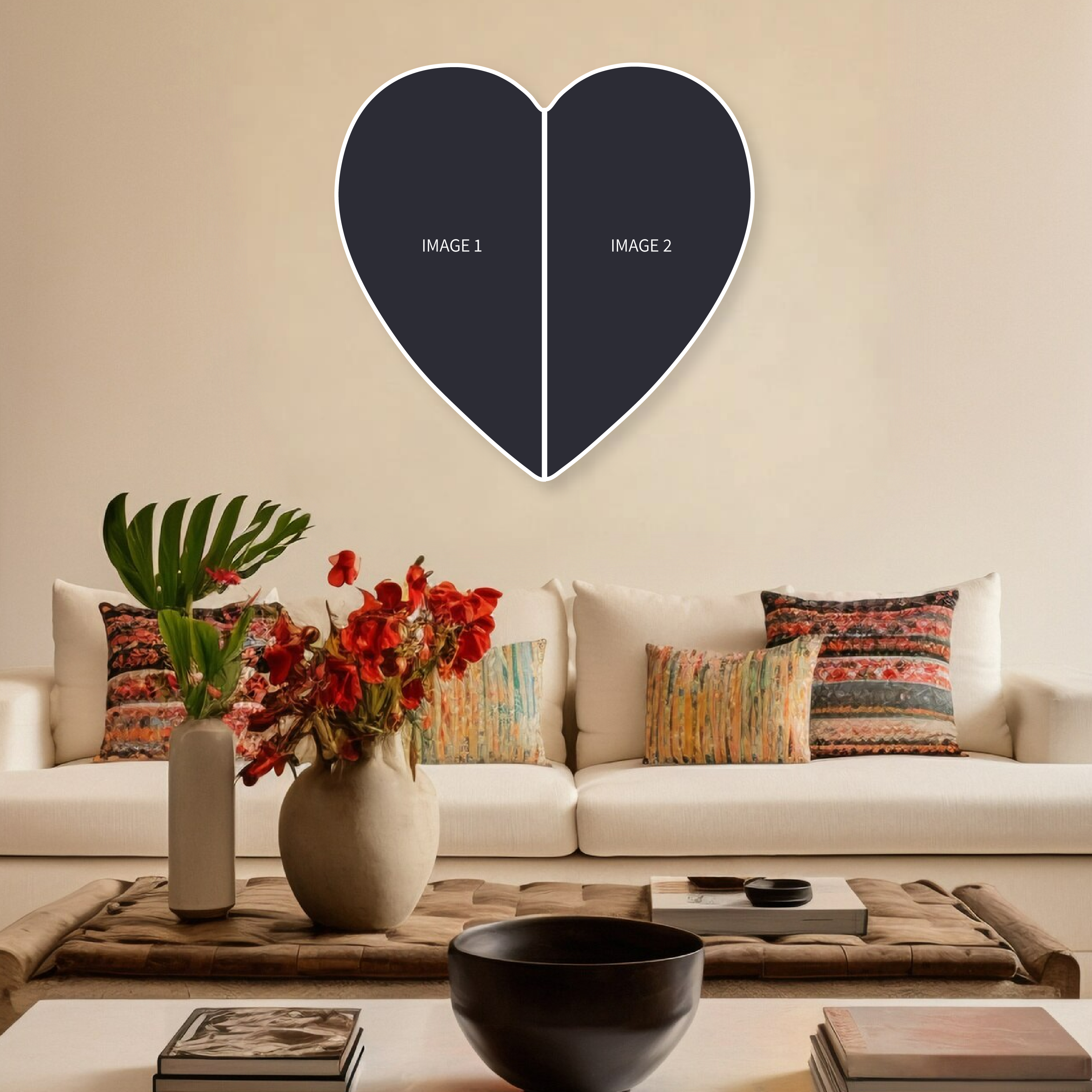 Photo Collage Heart Customized Wall Art | Premium HD Metal Wall Art