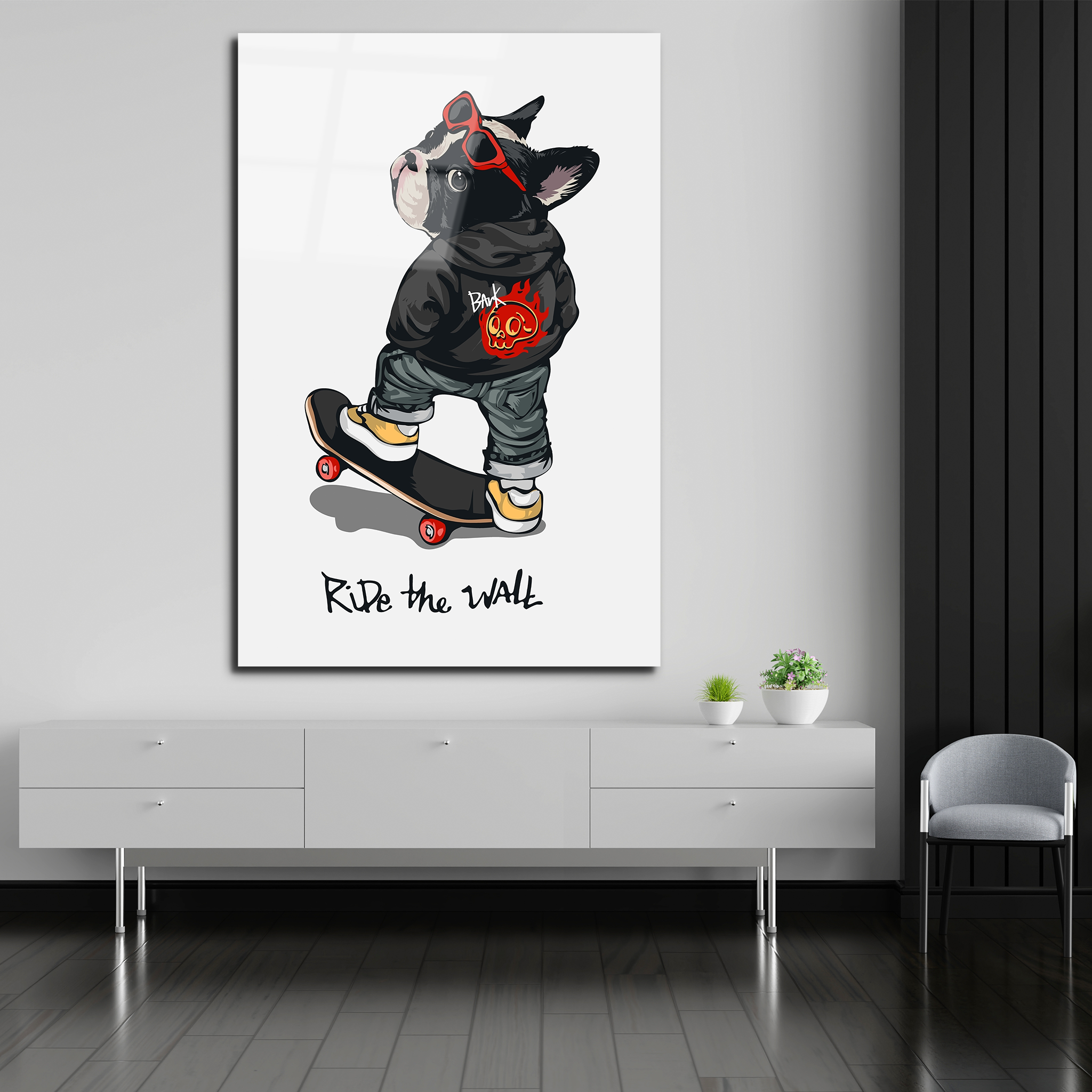 Dog Gone Skater | Premium HD Metal Wall Art