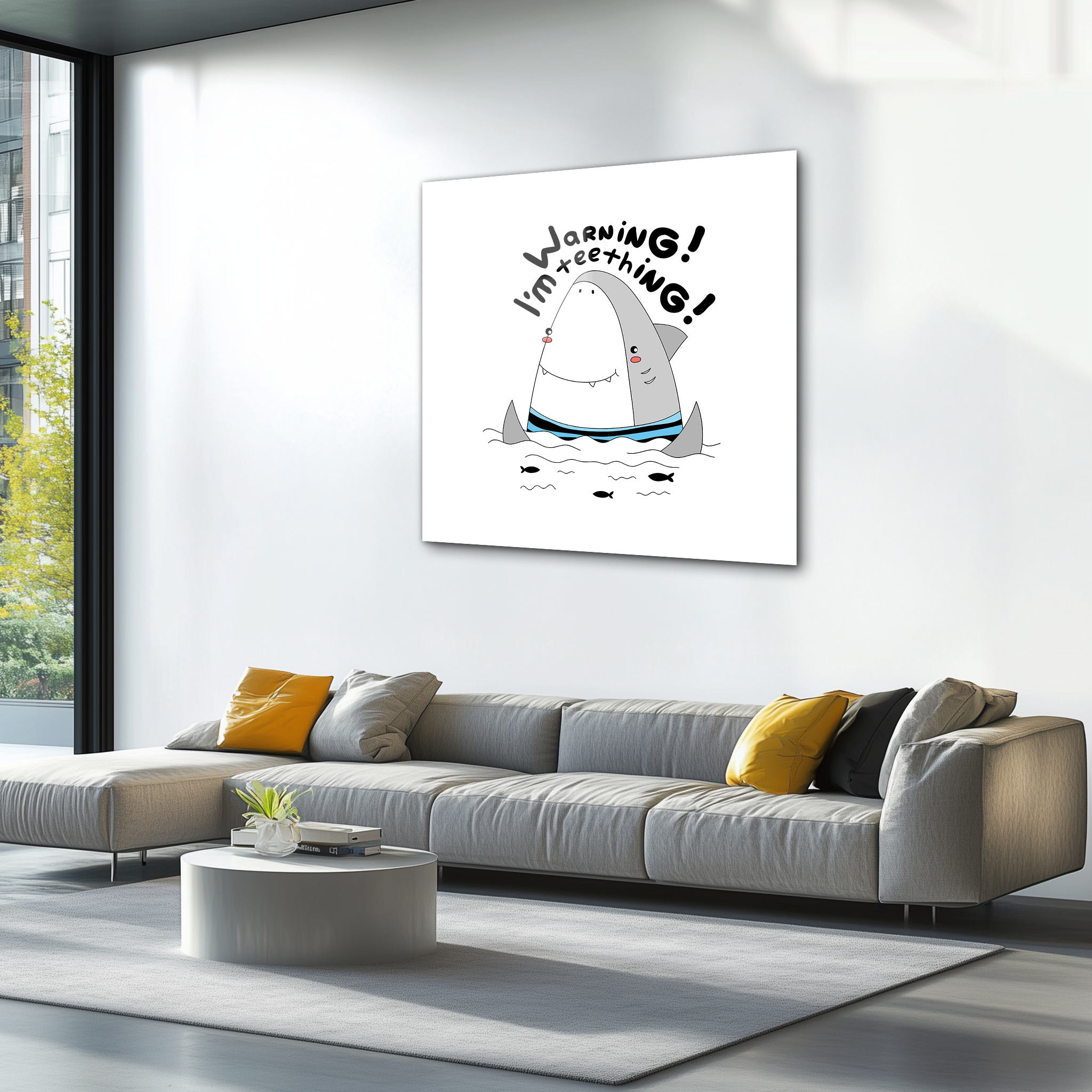 Teething Shark | Premium HD Metal Wall Art