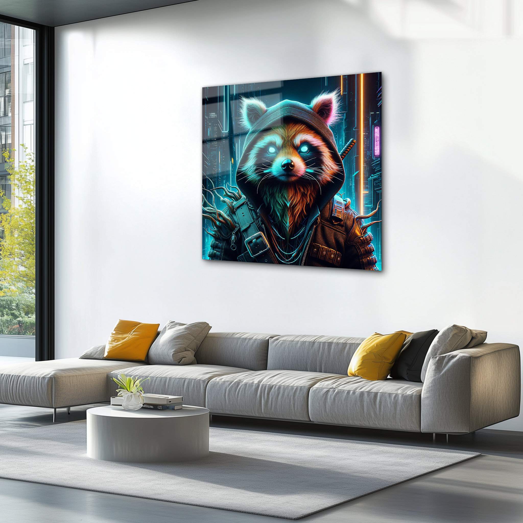 Cool Raccoon | Premium HD Metal Wall Art