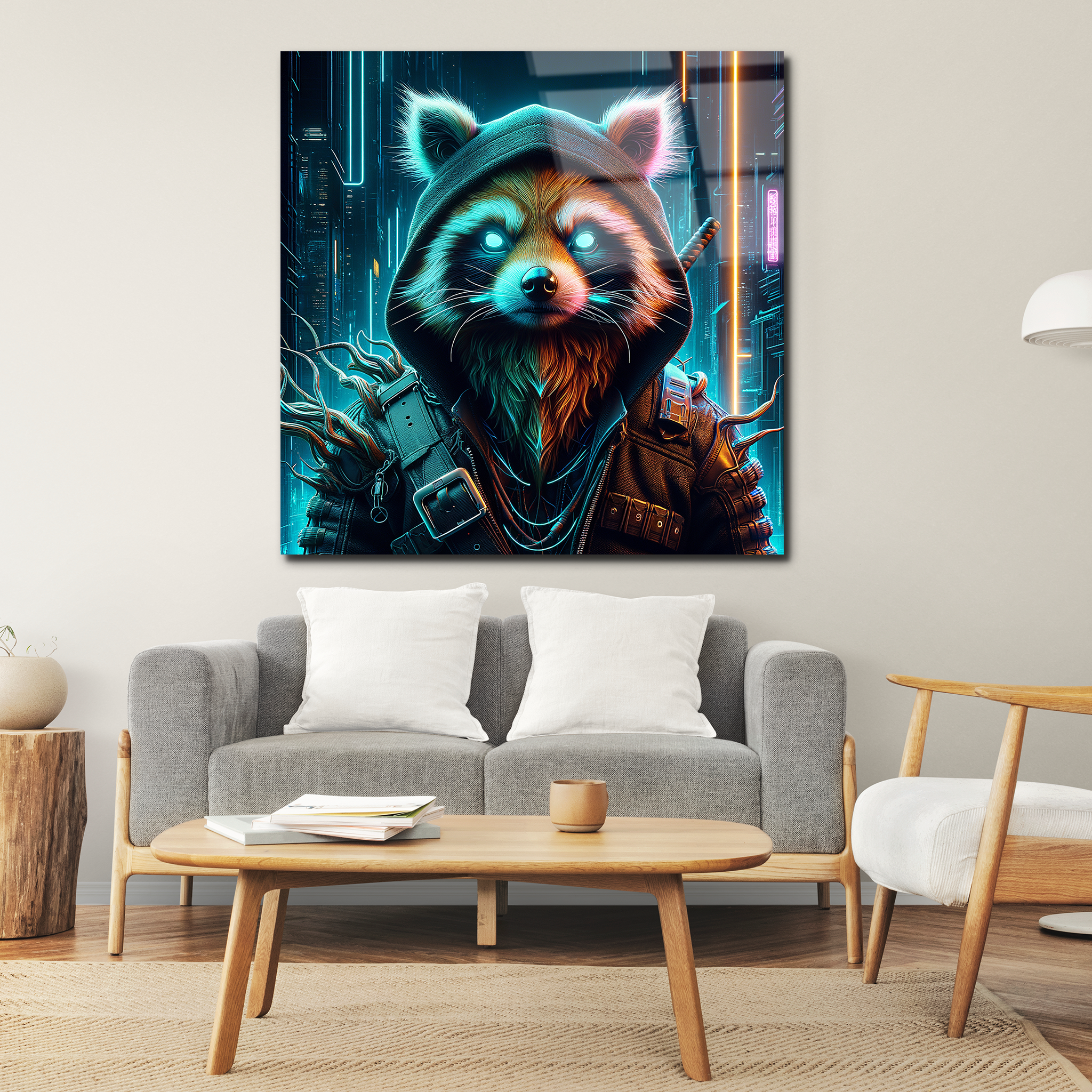 Cool Raccoon | Premium HD Metal Wall Art