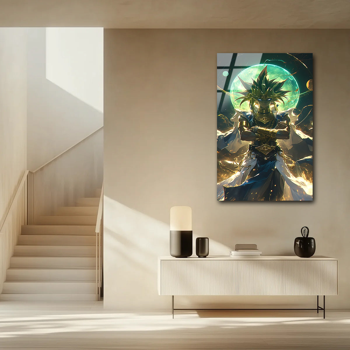 Yugi Muto: Cosmic Pharaoh of the Millennium | Premium HD Metal Wall Art