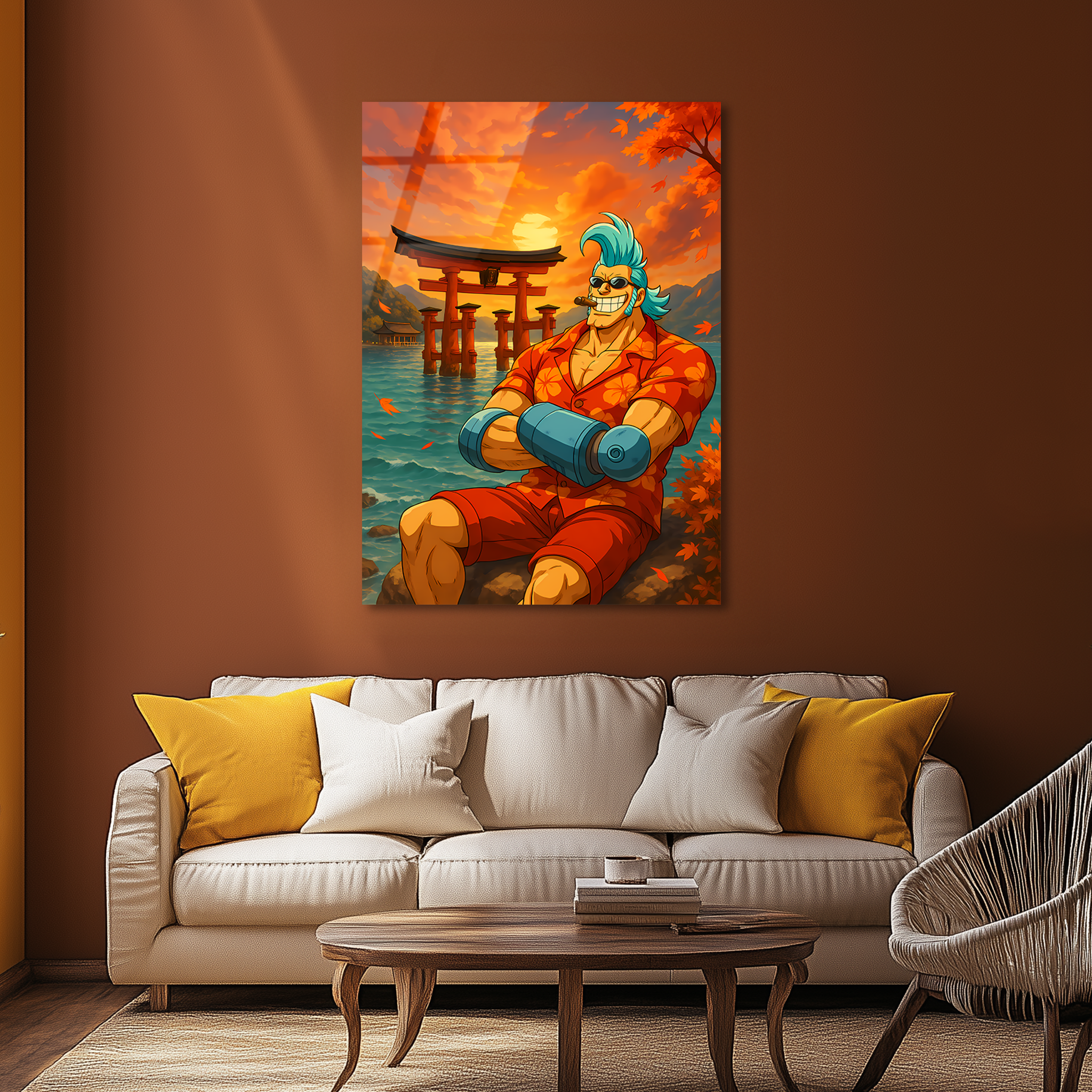 Franky: The Super Shipwright in Autumn Splendor | Premium HD Metal Wall Art