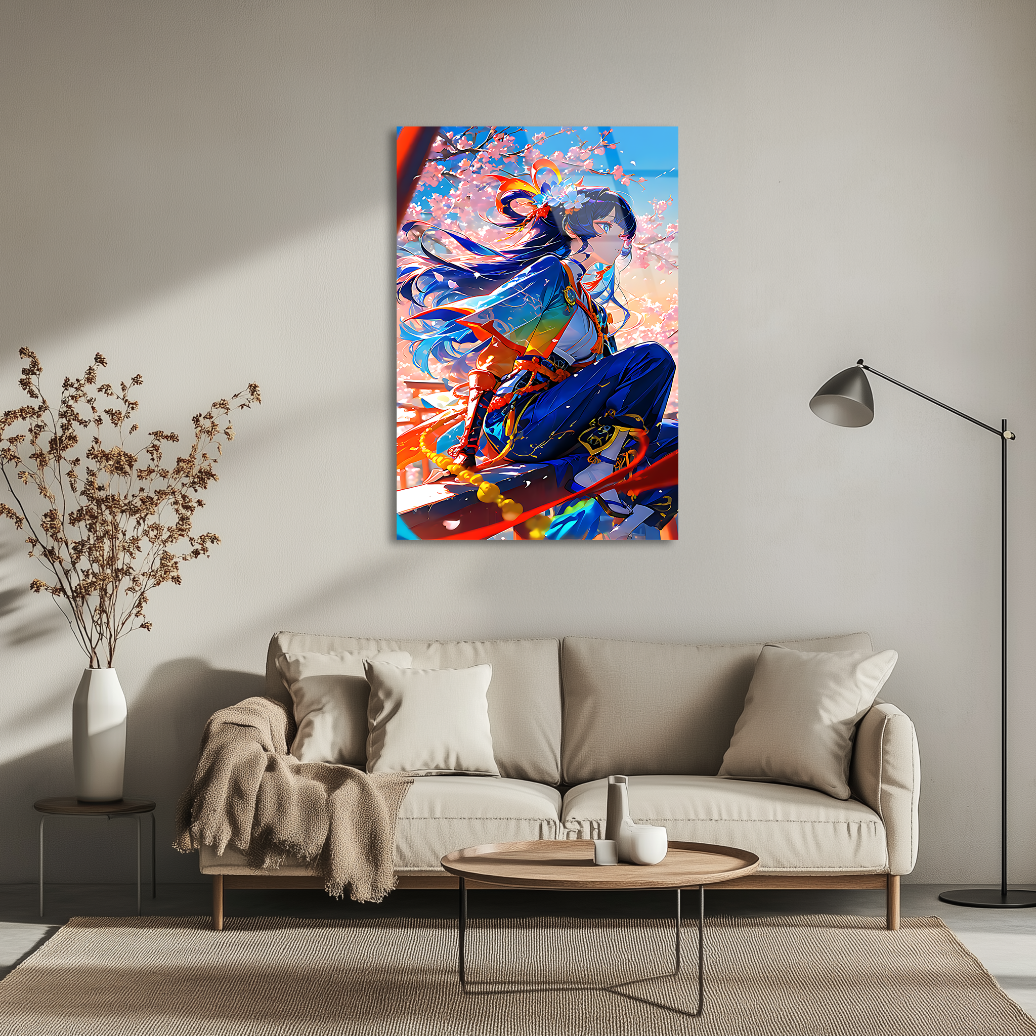 Lunara: Radiance of the Crimson Sky | Premium HD Metal Wall Art